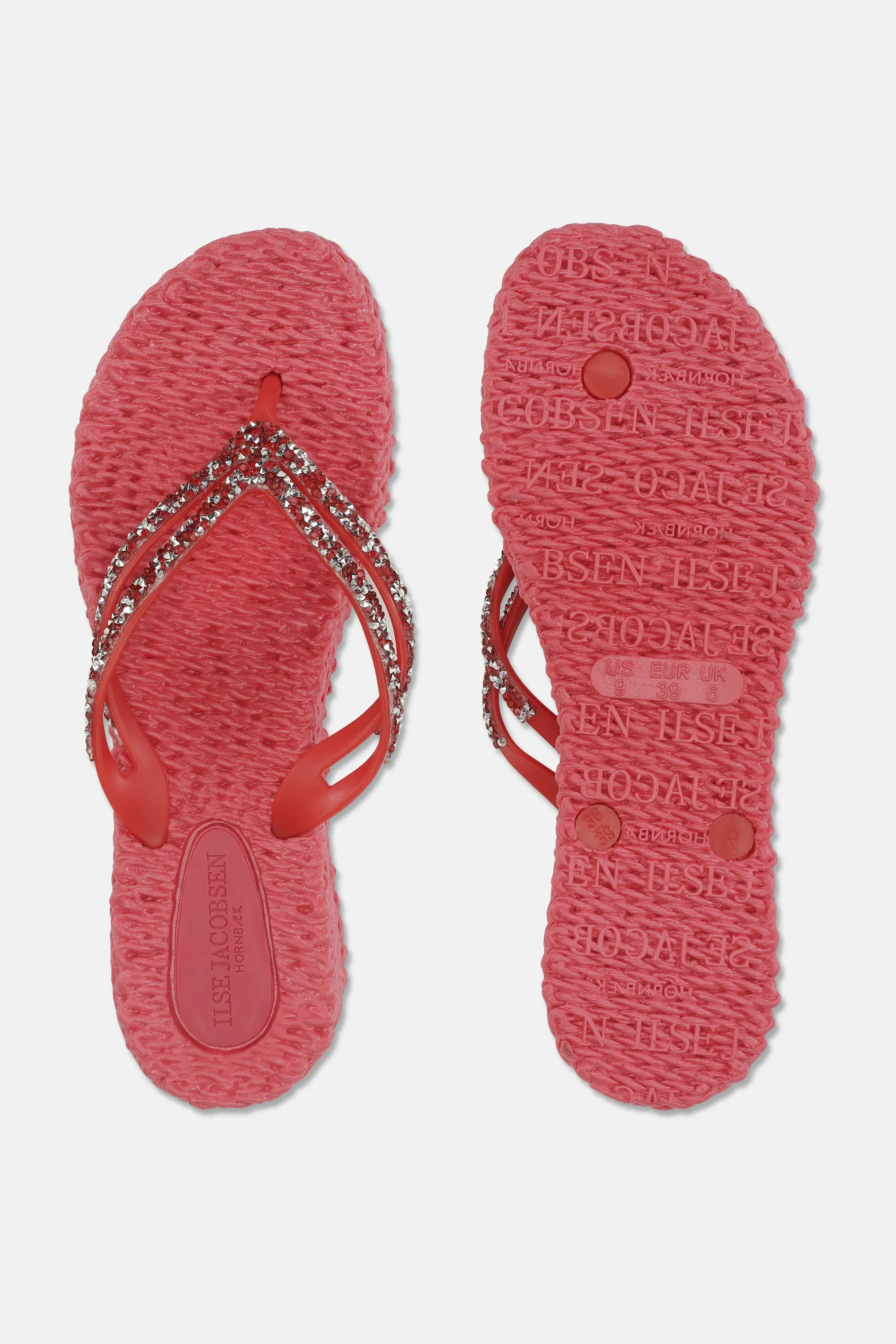 Platform Flip-flops Glitter Stones - Raspberry sold by Ilse Jacobsen product image thumbnail 4