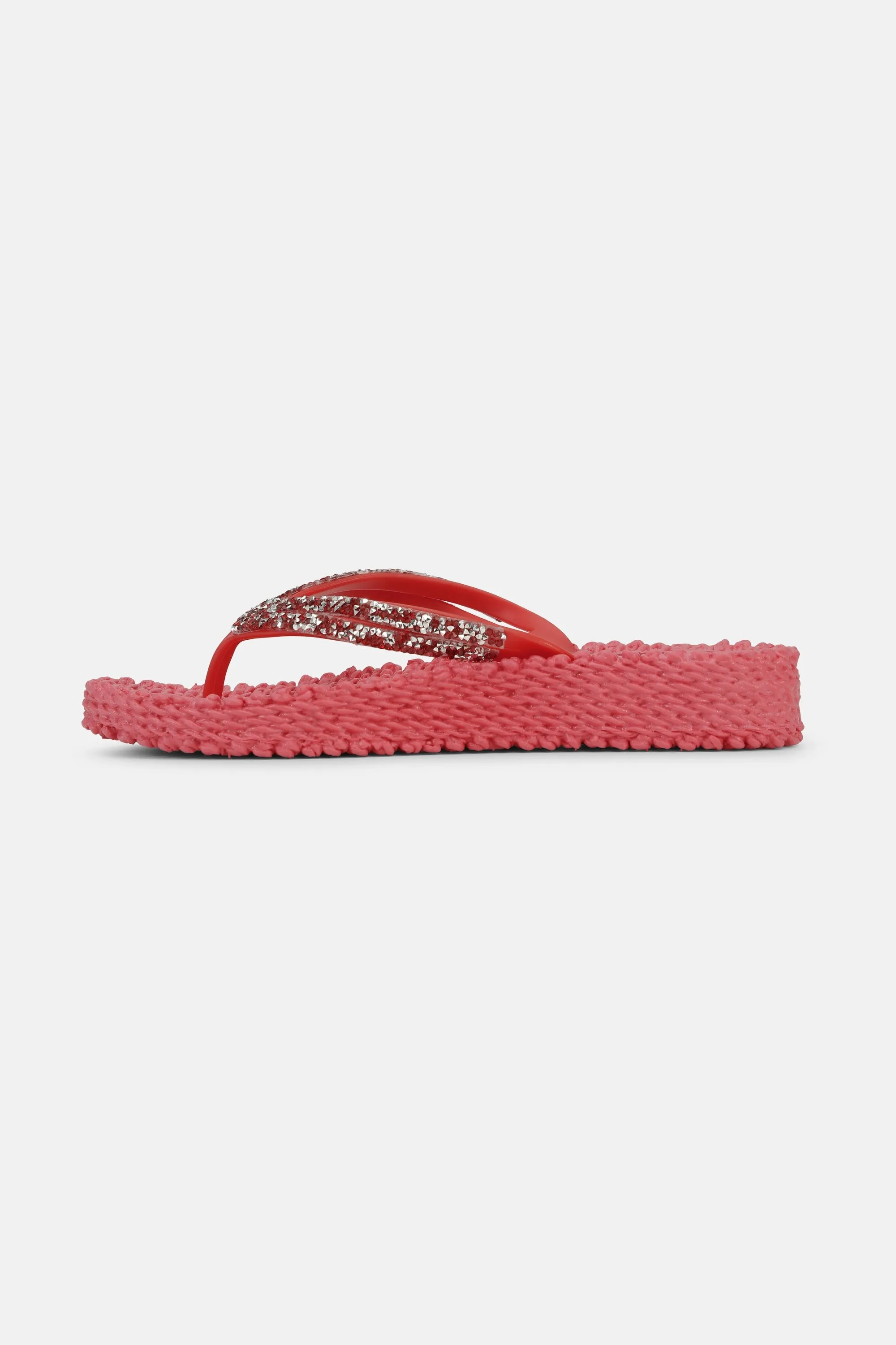 Platform Flip-flops Glitter Stones - Raspberry sold by Ilse Jacobsen product image thumbnail 3