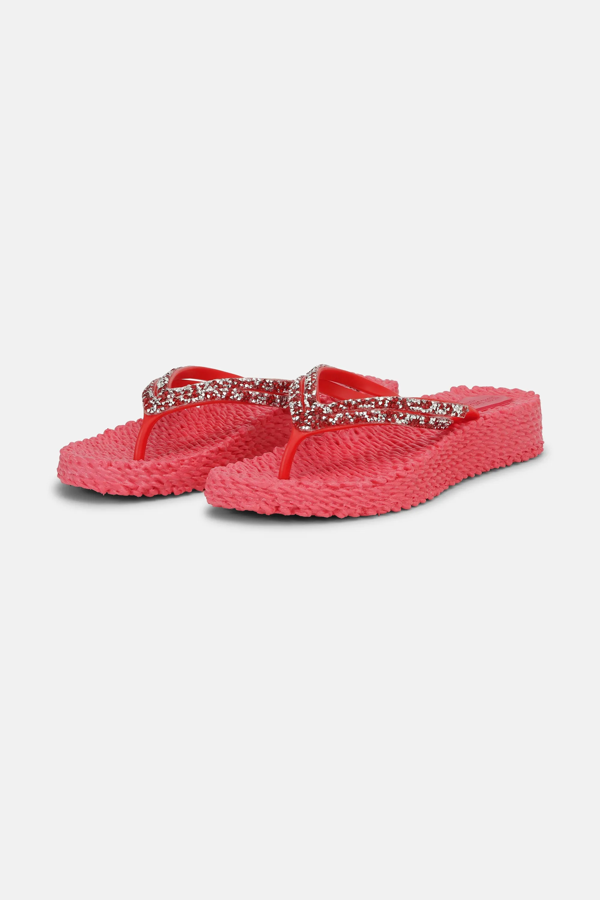 Platform Flip-flops Glitter Stones - Raspberry sold by Ilse Jacobsen
