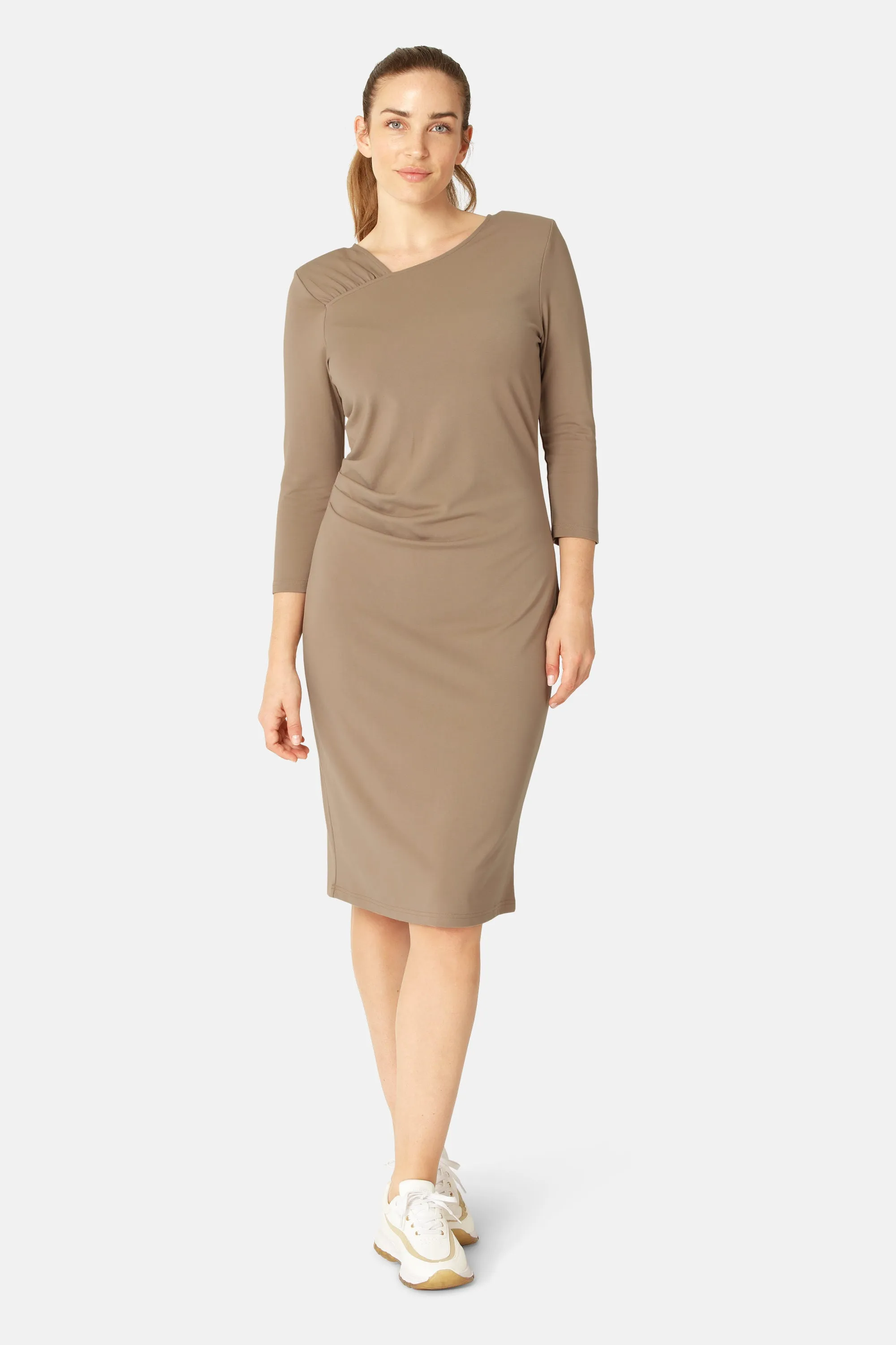 Dress With Pleats - Greige sold by Ilse Jacobsen product image thumbnail 2