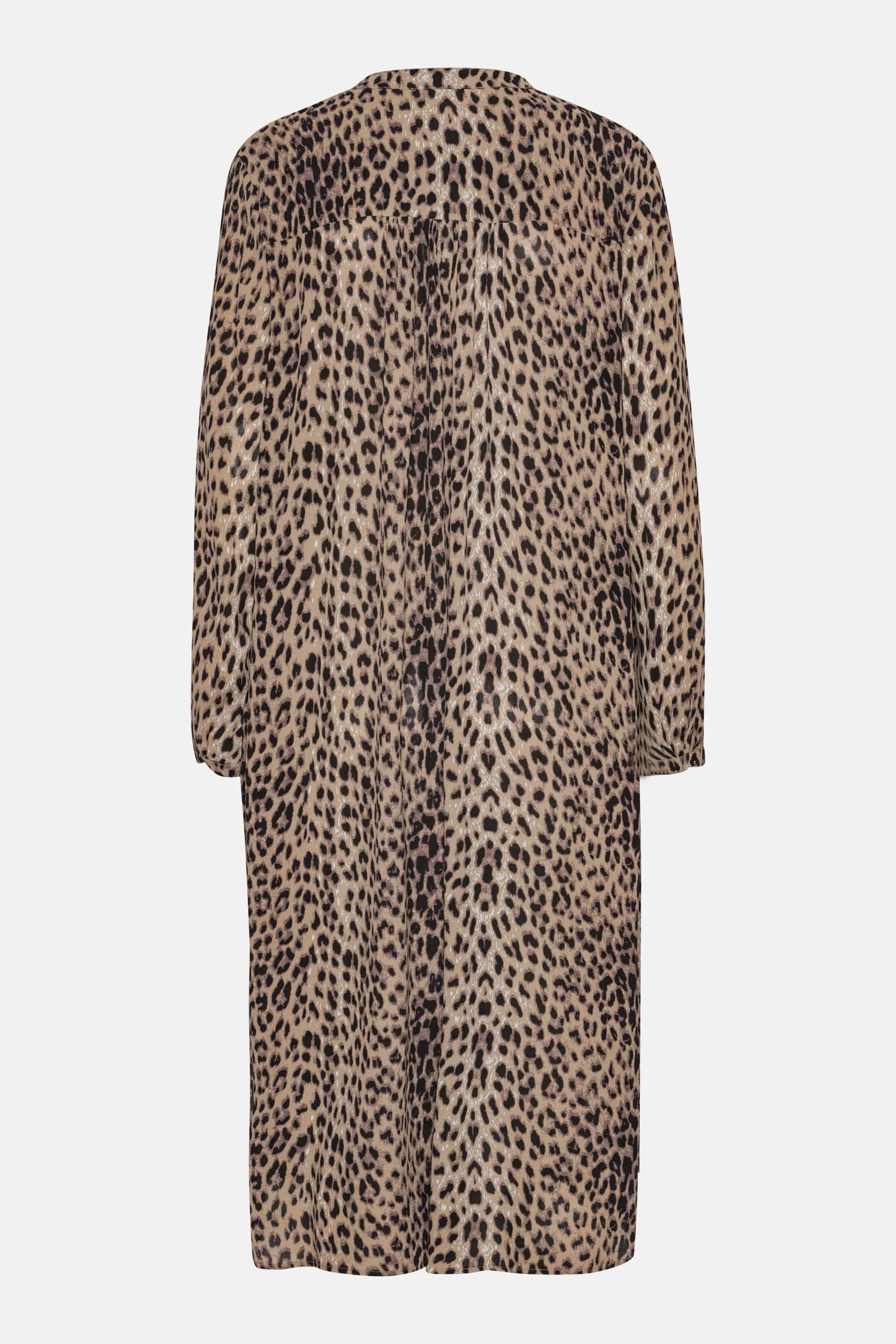 Tunic Dress With Half Placket - Brown Panthera Print sold by Ilse Jacobsen product image thumbnail 2