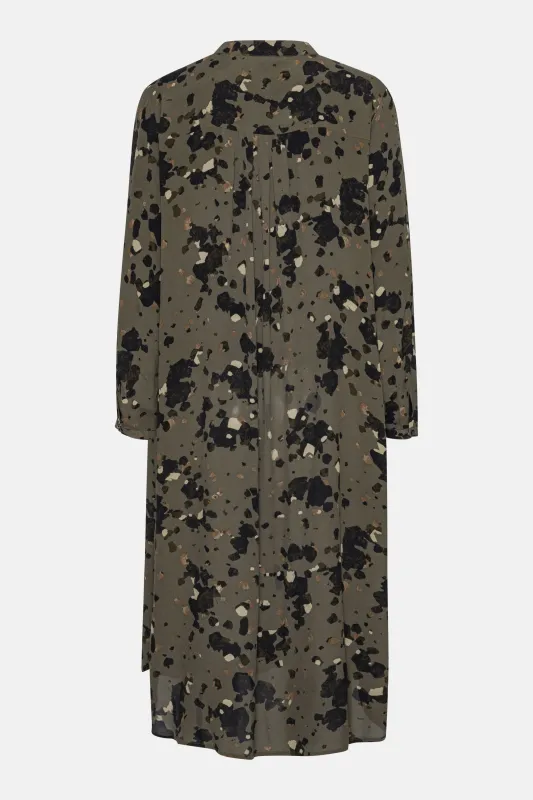 Tunic Dress With Half Placket - Graphic Camo sold by Ilse Jacobsen