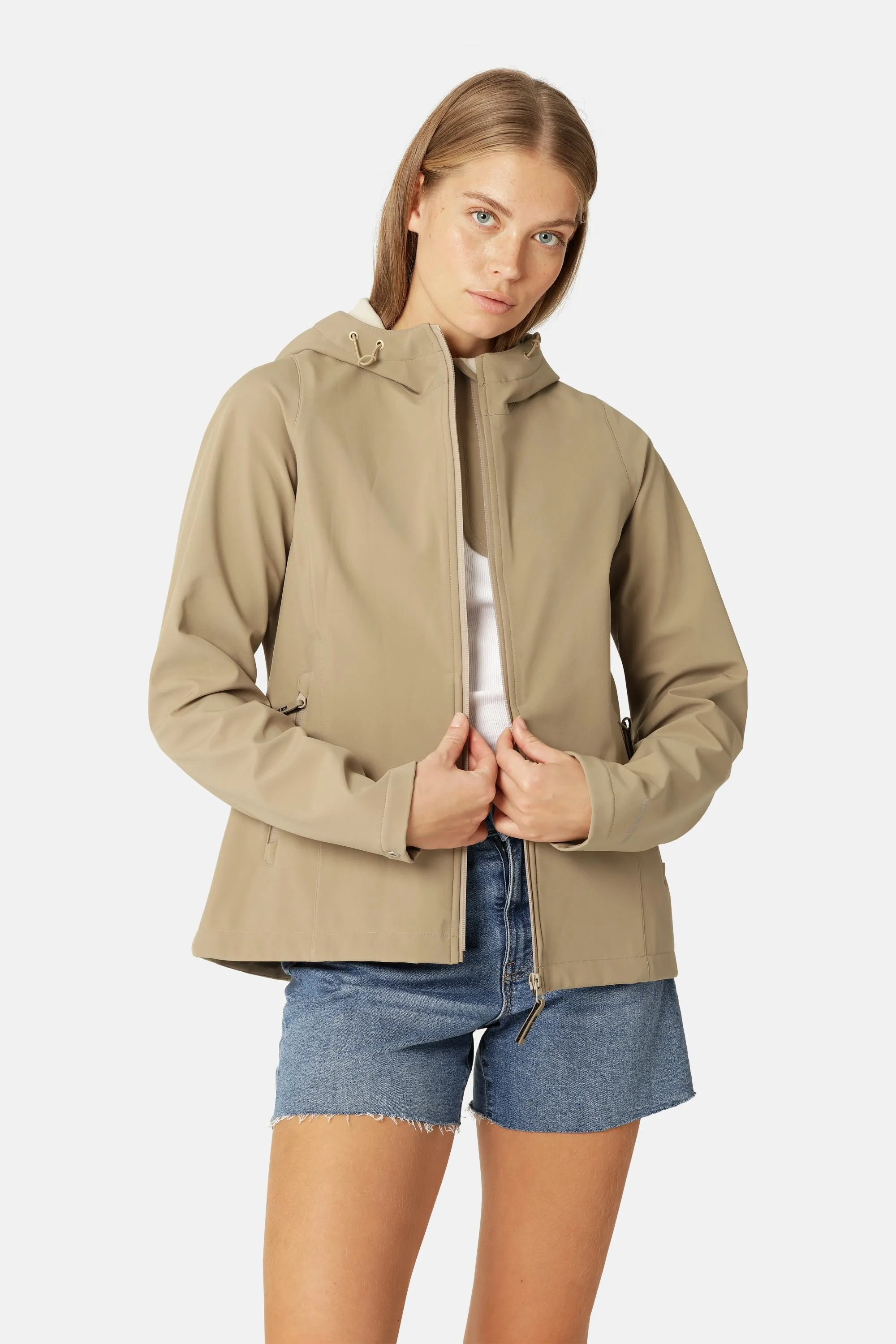 Short Softshell Raincoat - Greige sold by Ilse Jacobsen product image thumbnail 2