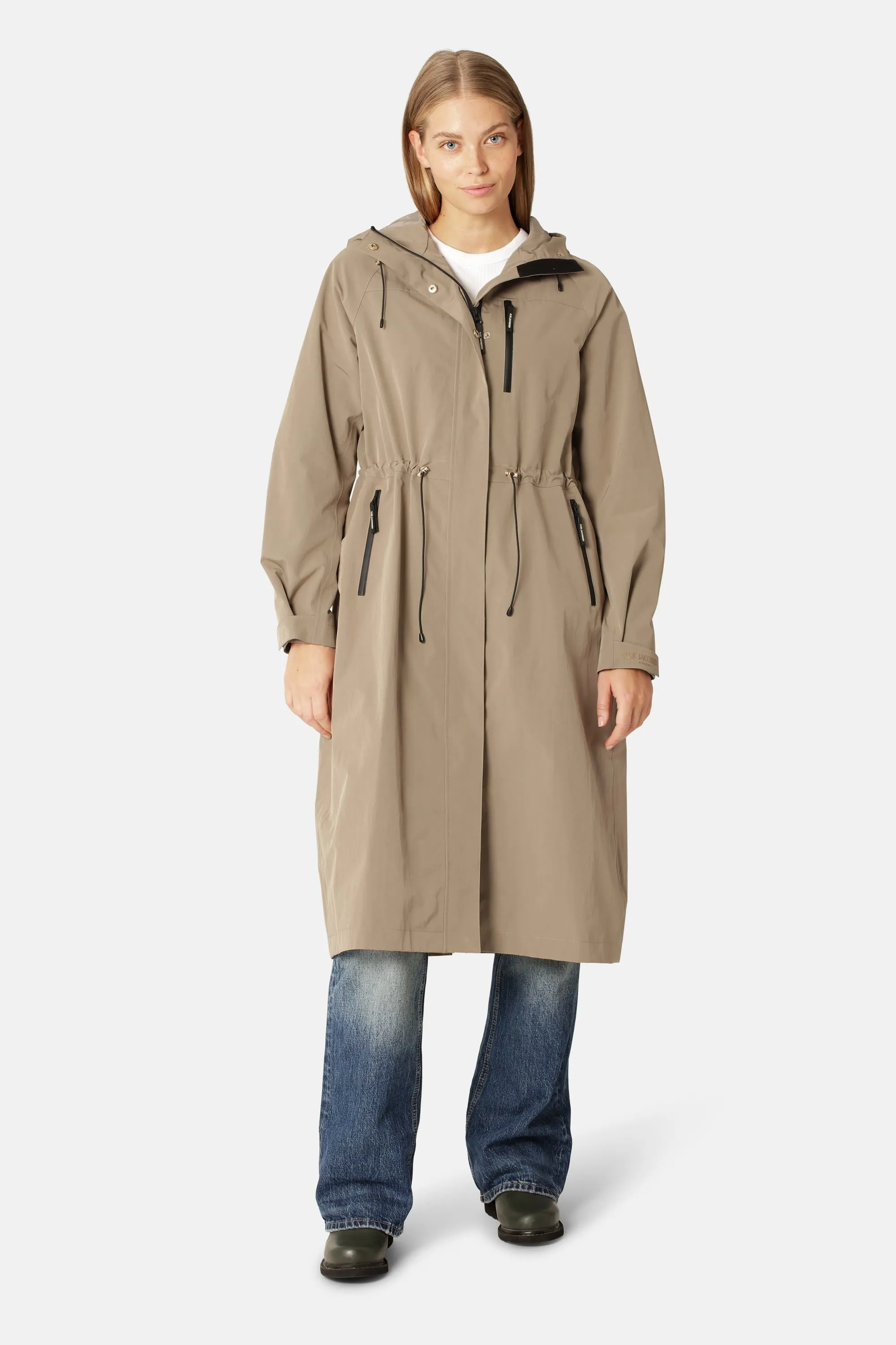 Technical Long Raincoat - Greige sold by Ilse Jacobsen