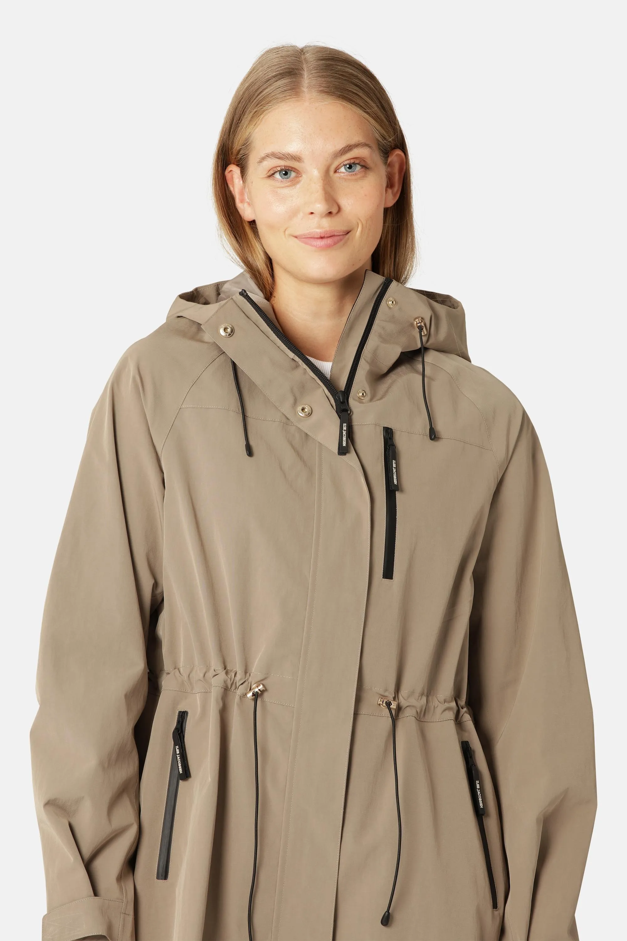 Technical Long Raincoat - Greige sold by Ilse Jacobsen product image thumbnail 5
