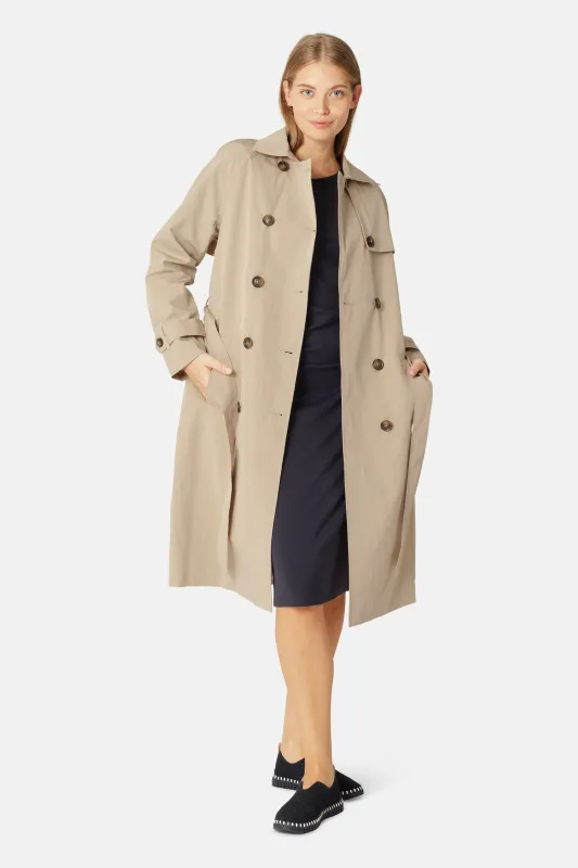 Technical Trench Raincoat - White Pepper sold by Ilse Jacobsen