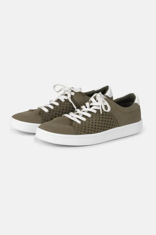 City Sneaker Men - Deep Olive White made by Ilse Jacobsen