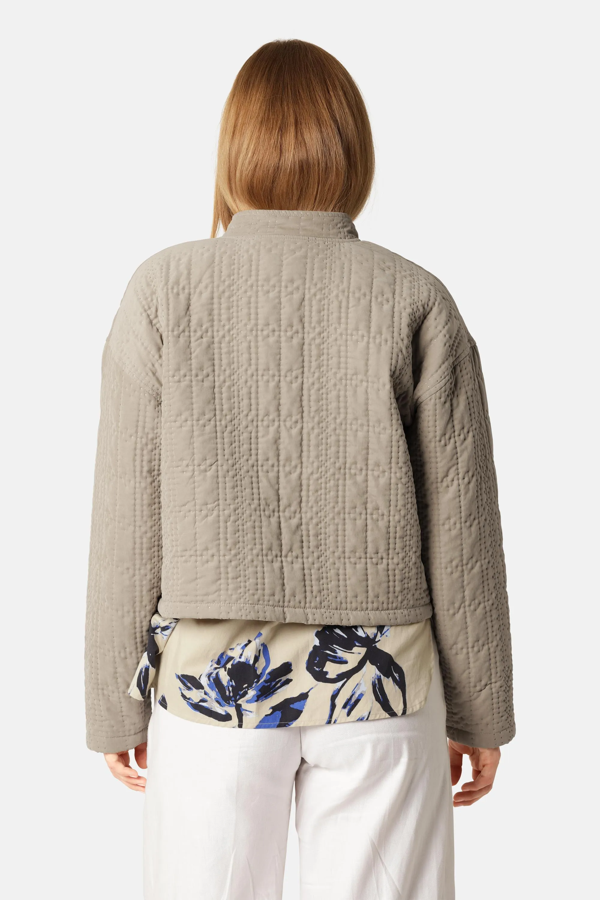 Short Quilt Jacket - Greige sold by Ilse Jacobsen product image thumbnail 3