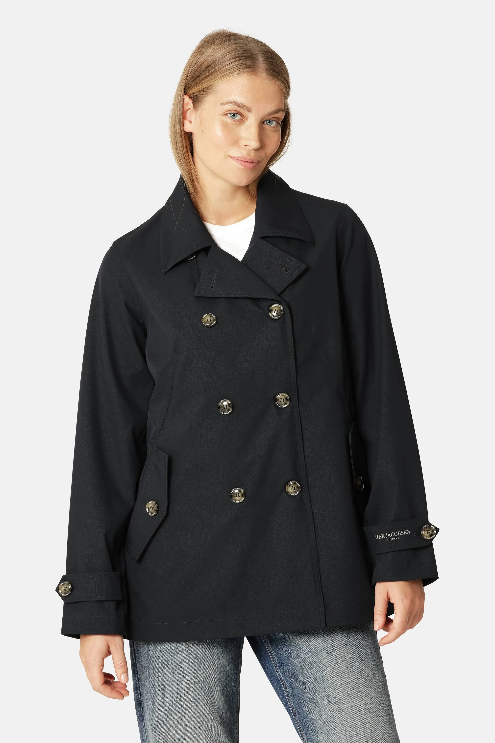 Rain Peacoat - Dark Indigo sold by Ilse Jacobsen product image thumbnail 2