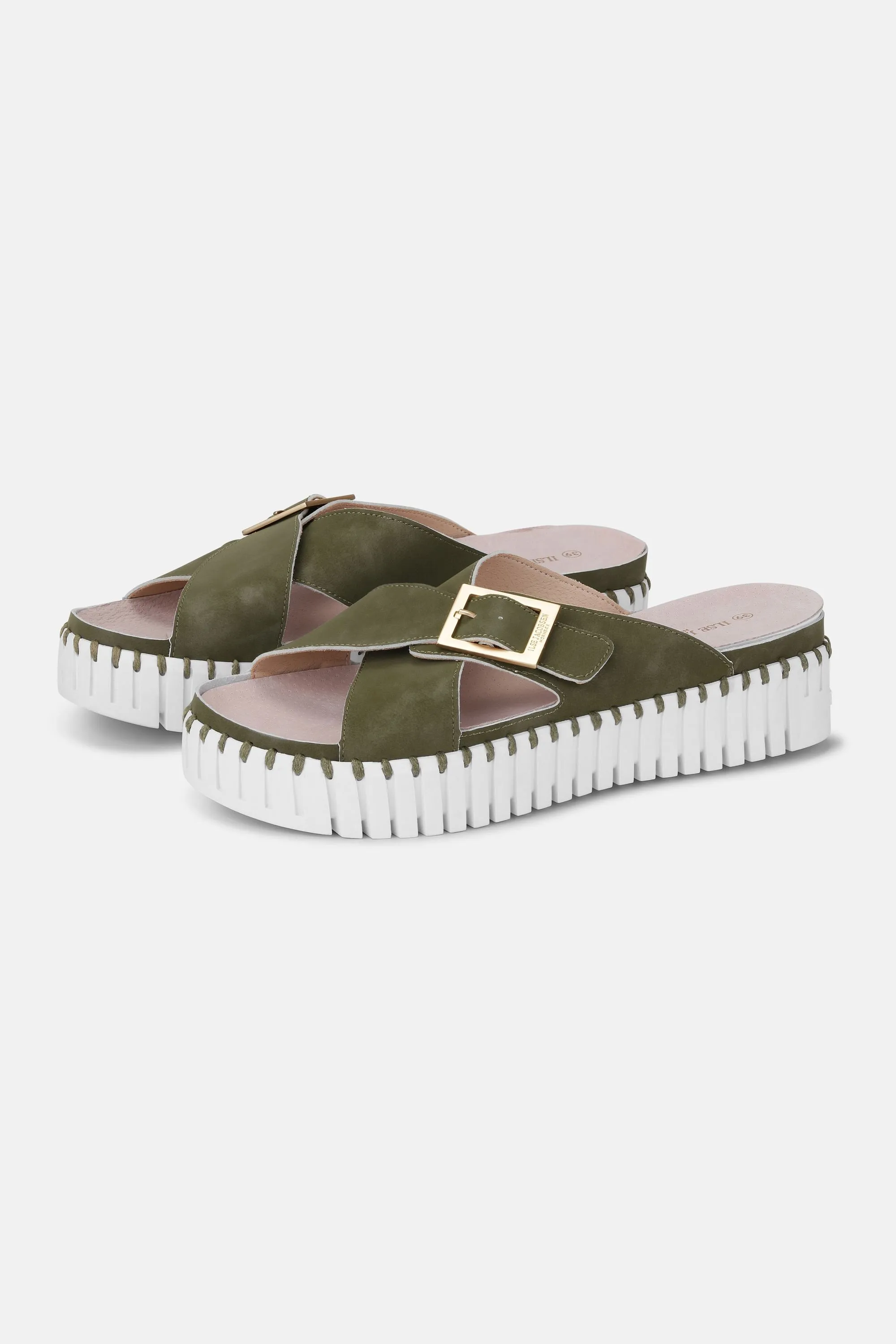 Sandals Crossover - Army White sold by Ilse Jacobsen