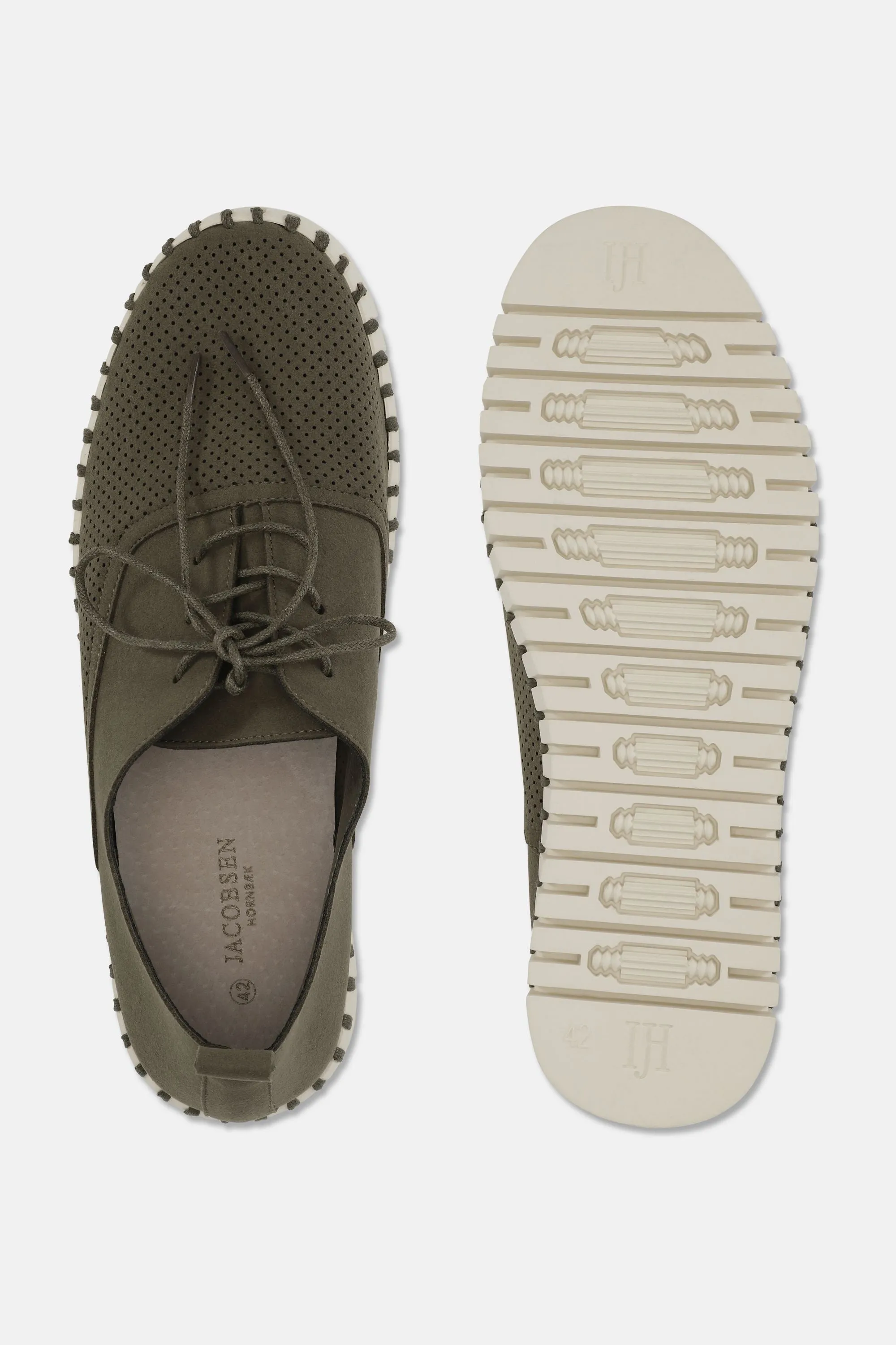 Men’s Shoes With Laces - Deep Olive Pearled Ivory sold by Ilse Jacobsen product image thumbnail 4