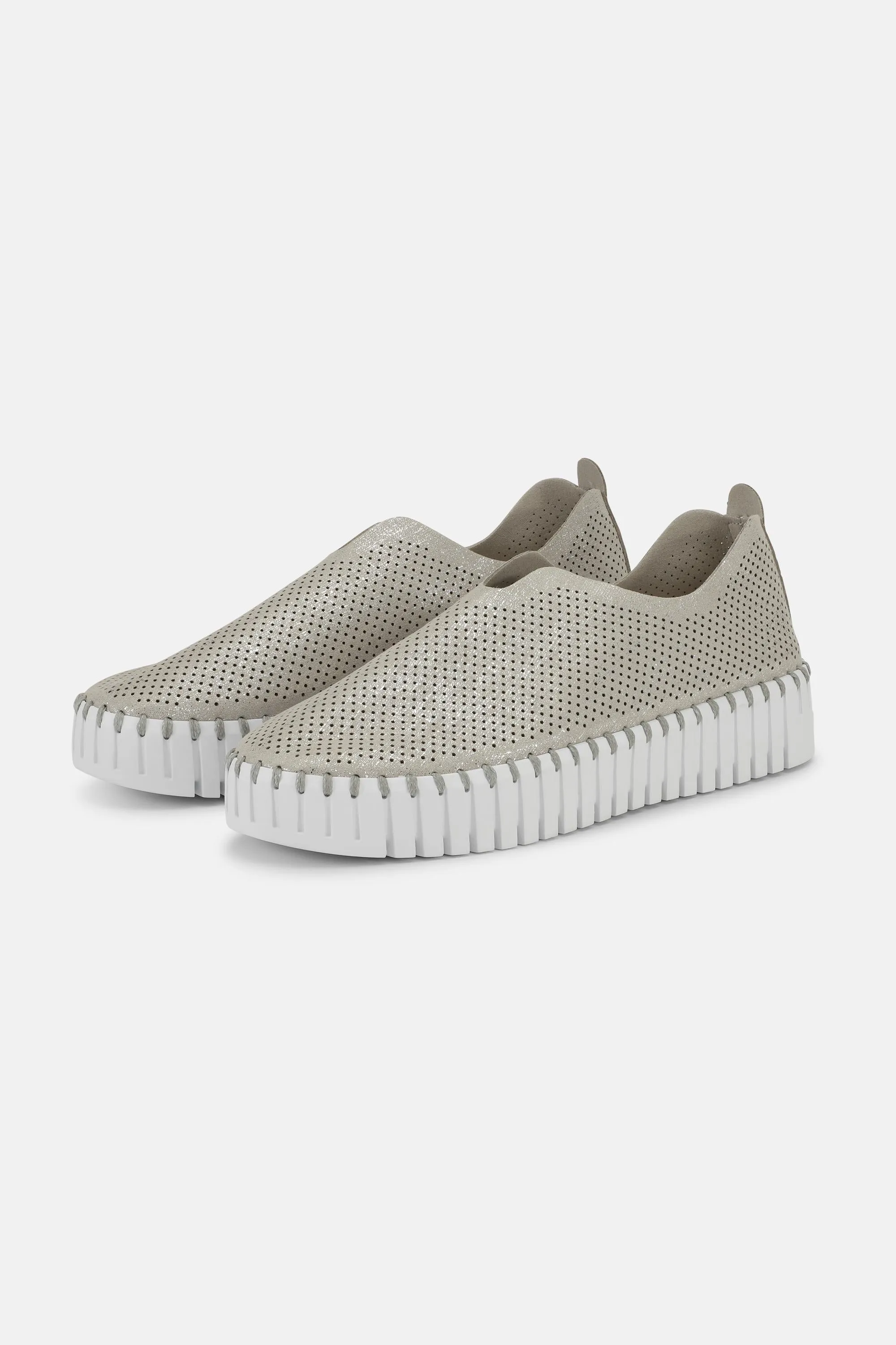 Platform Tulip Sko Glitter - Silver White sold by Ilse Jacobsen