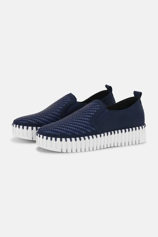 Platform Tulip Flats - Dark Indigo White sold by Ilse Jacobsen