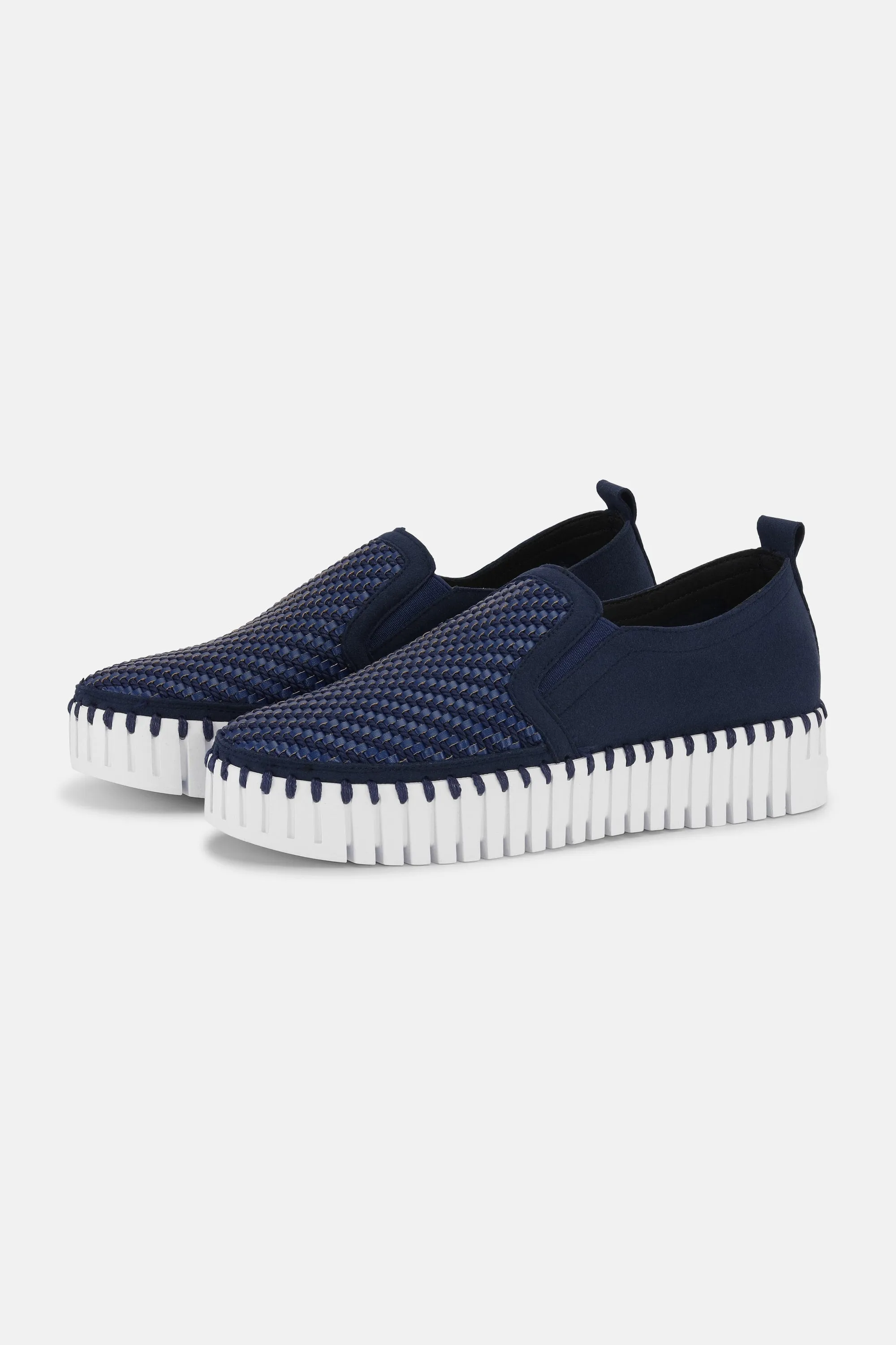 Platform Tulip Flats - Dark Indigo White sold by Ilse Jacobsen