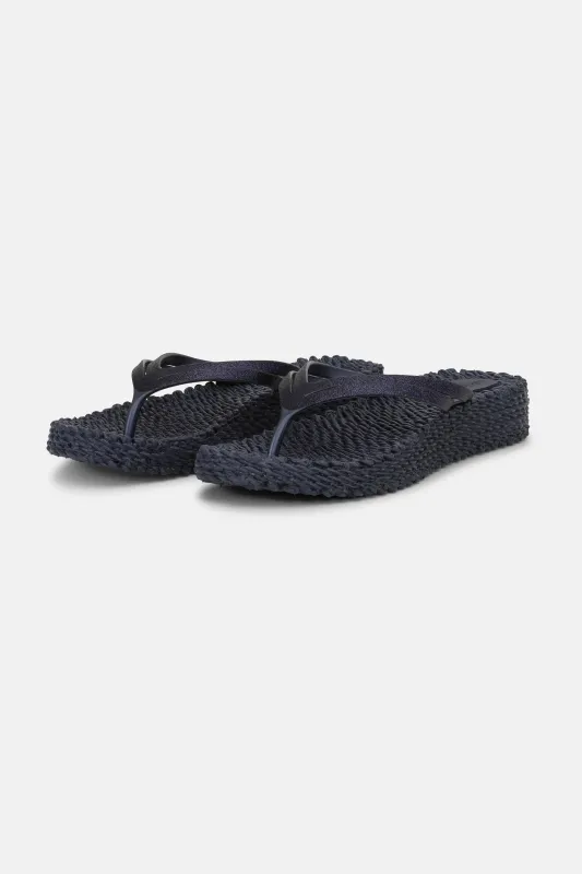 Platform Flip-flops Glitter - Indigo sold by Ilse Jacobsen