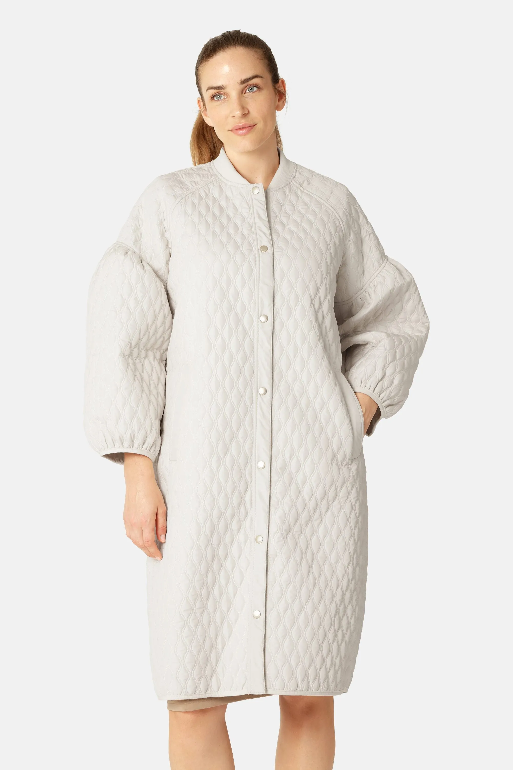 Long Quilt Jacket - Milk Creme sold by Ilse Jacobsen product image thumbnail 4