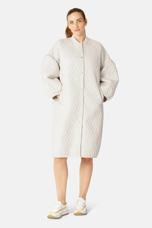 Long Quilt Jacket - Milk Creme sold by Ilse Jacobsen