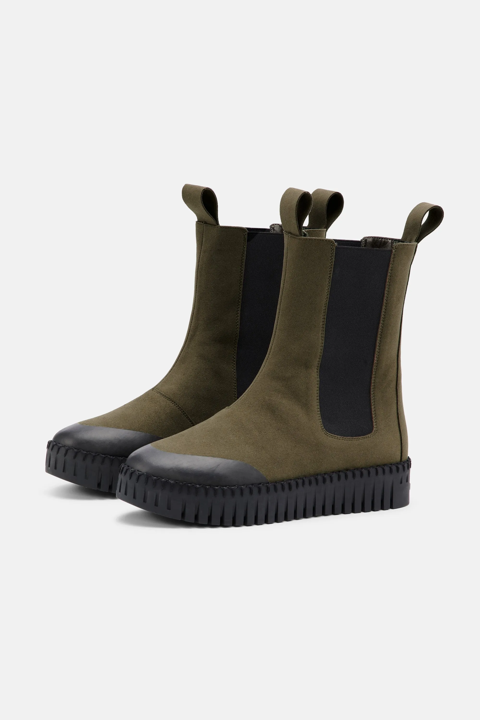 Long Chelsea Boots - Deep Olive Black sold by Ilse Jacobsen