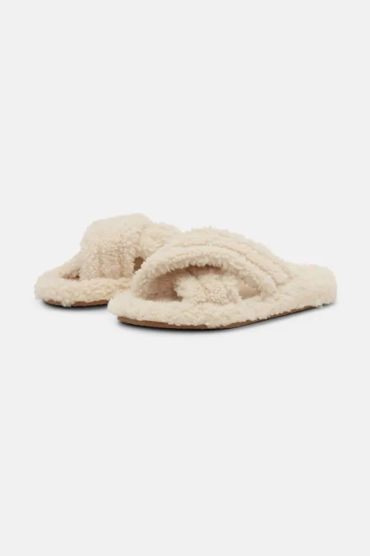 Curly Cross Slipper - Milk Creme made by Ilse Jacobsen