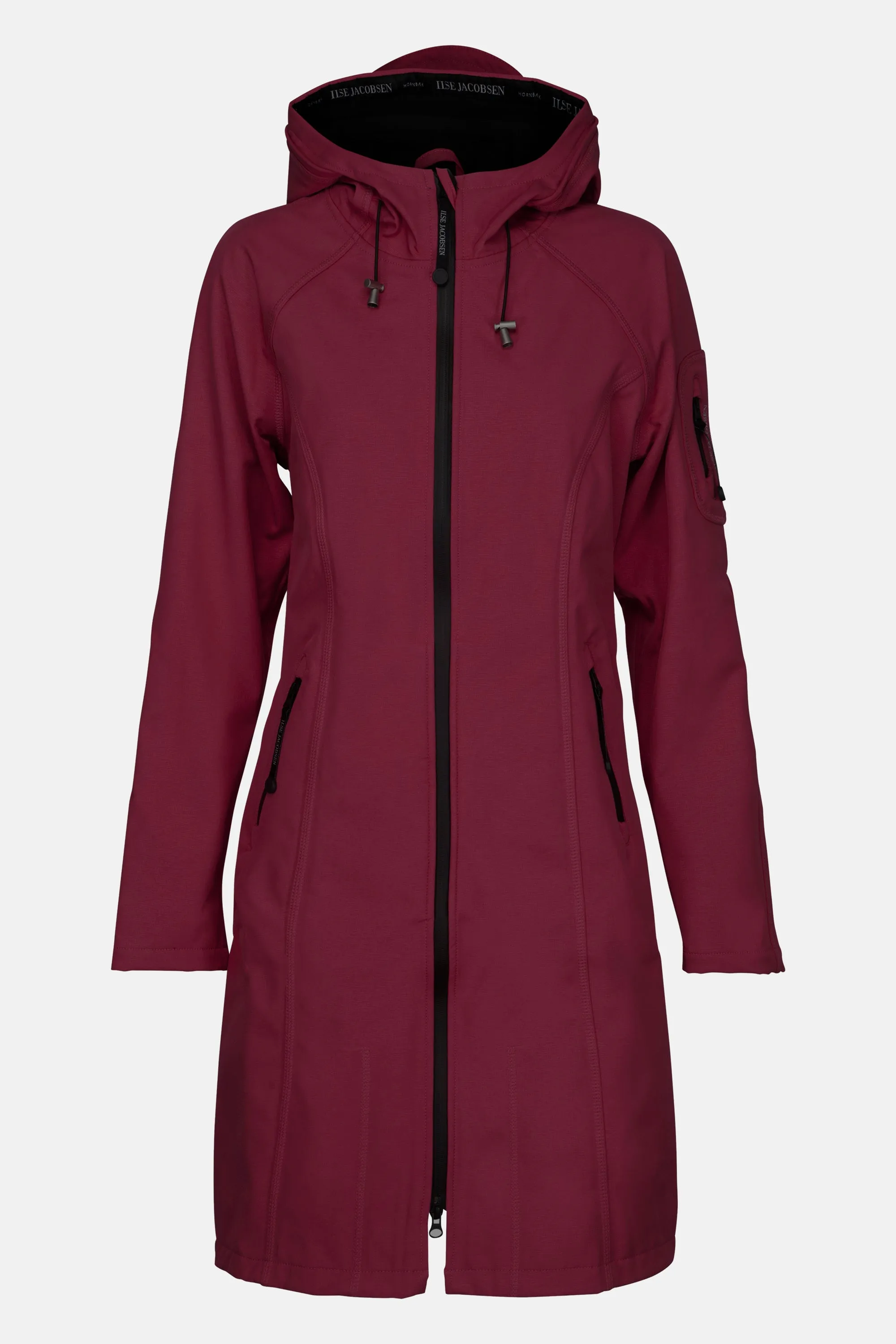 Raincoat - Maroon Banner sold by Ilse Jacobsen