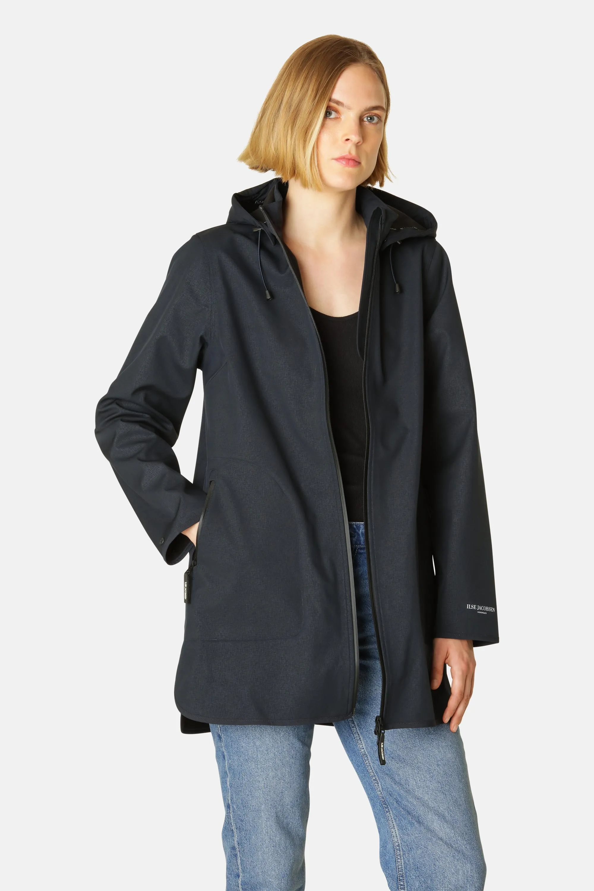 Softshell Raincoat A-line - Dark Indigo sold by Ilse Jacobsen product image thumbnail 3