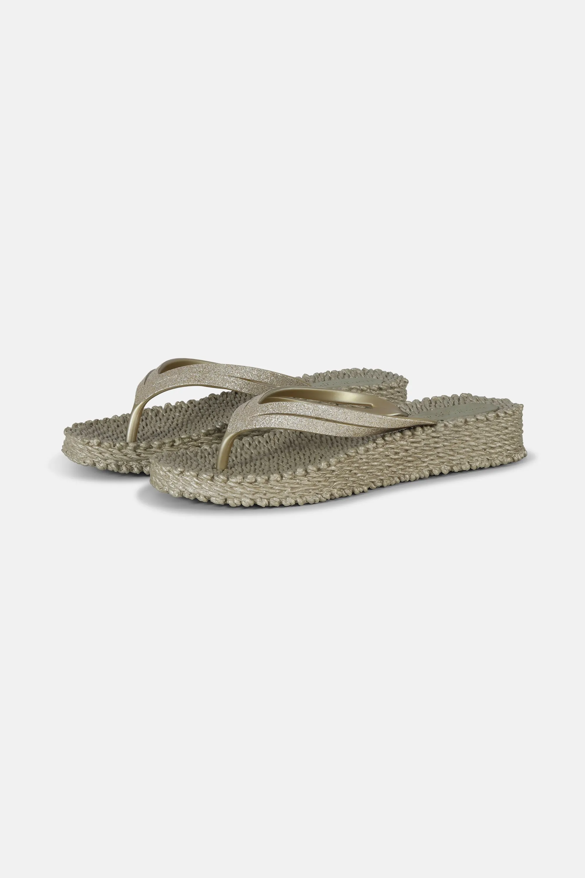 Platform Flip-flops Glitter - Platin sold by Ilse Jacobsen