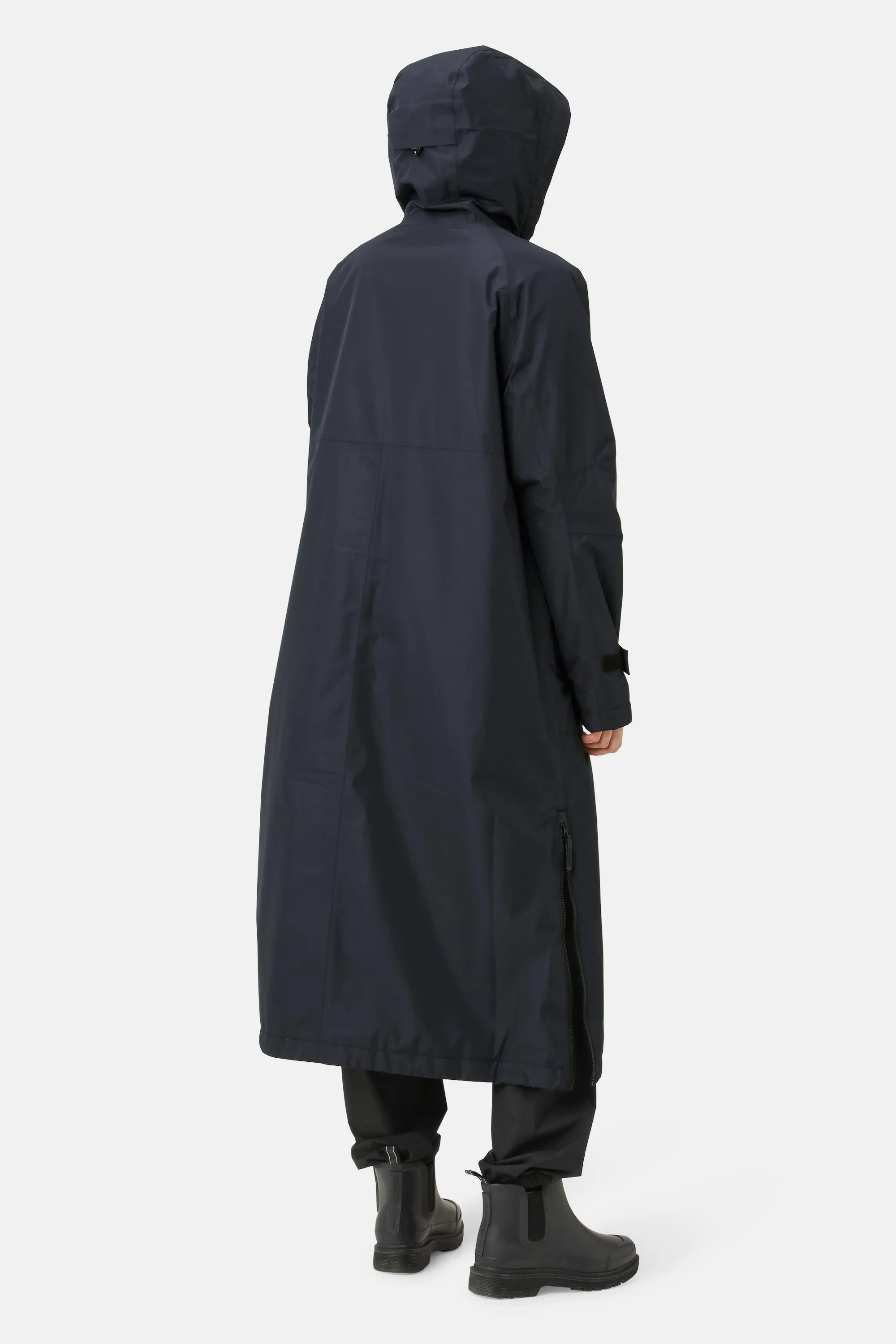 Eco Finished long Raincoat - Dark Indigo sold by Ilse Jacobsen product image thumbnail 5
