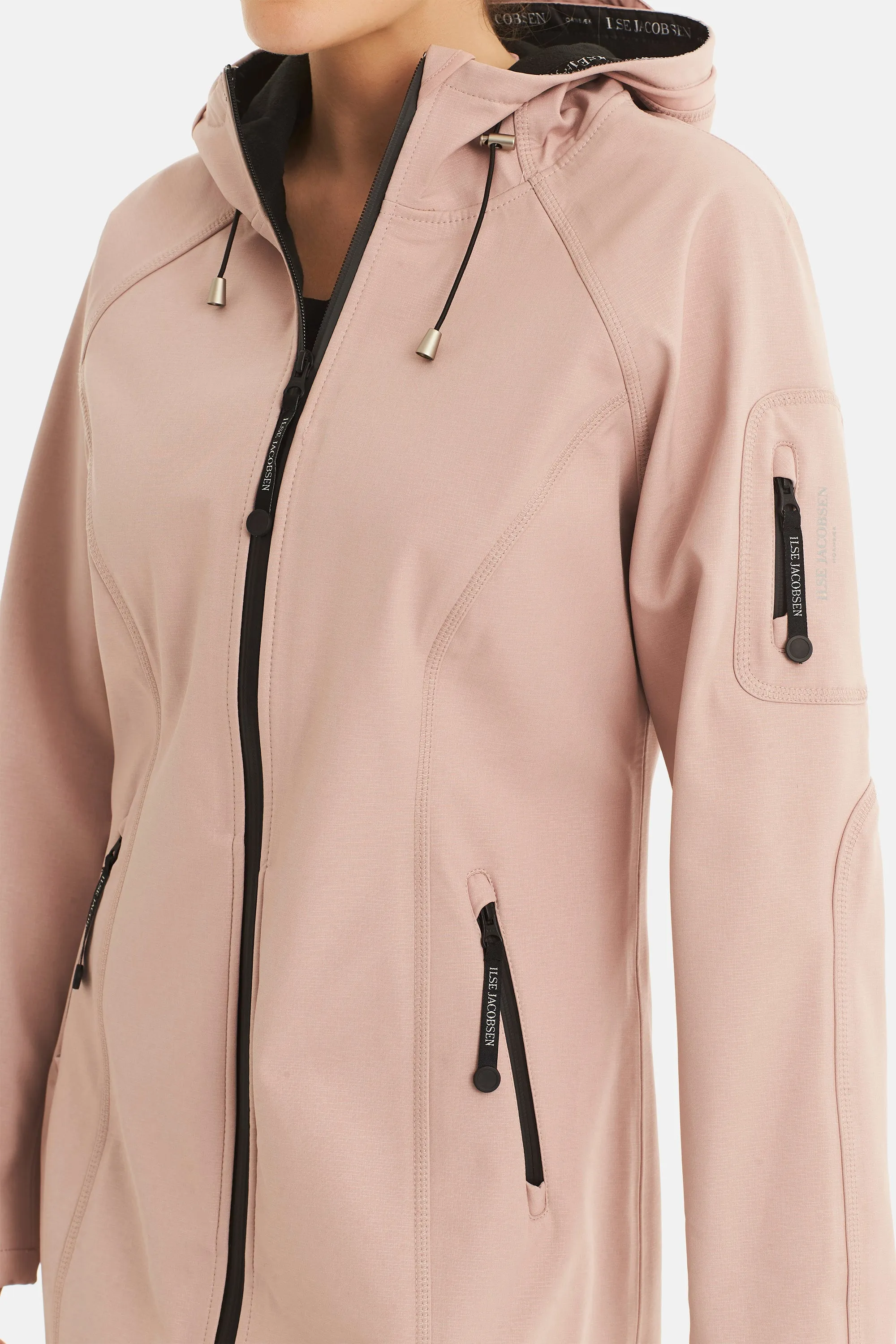 Long Softshell Raincoat - Adobe Rose sold by Ilse Jacobsen product image thumbnail 3