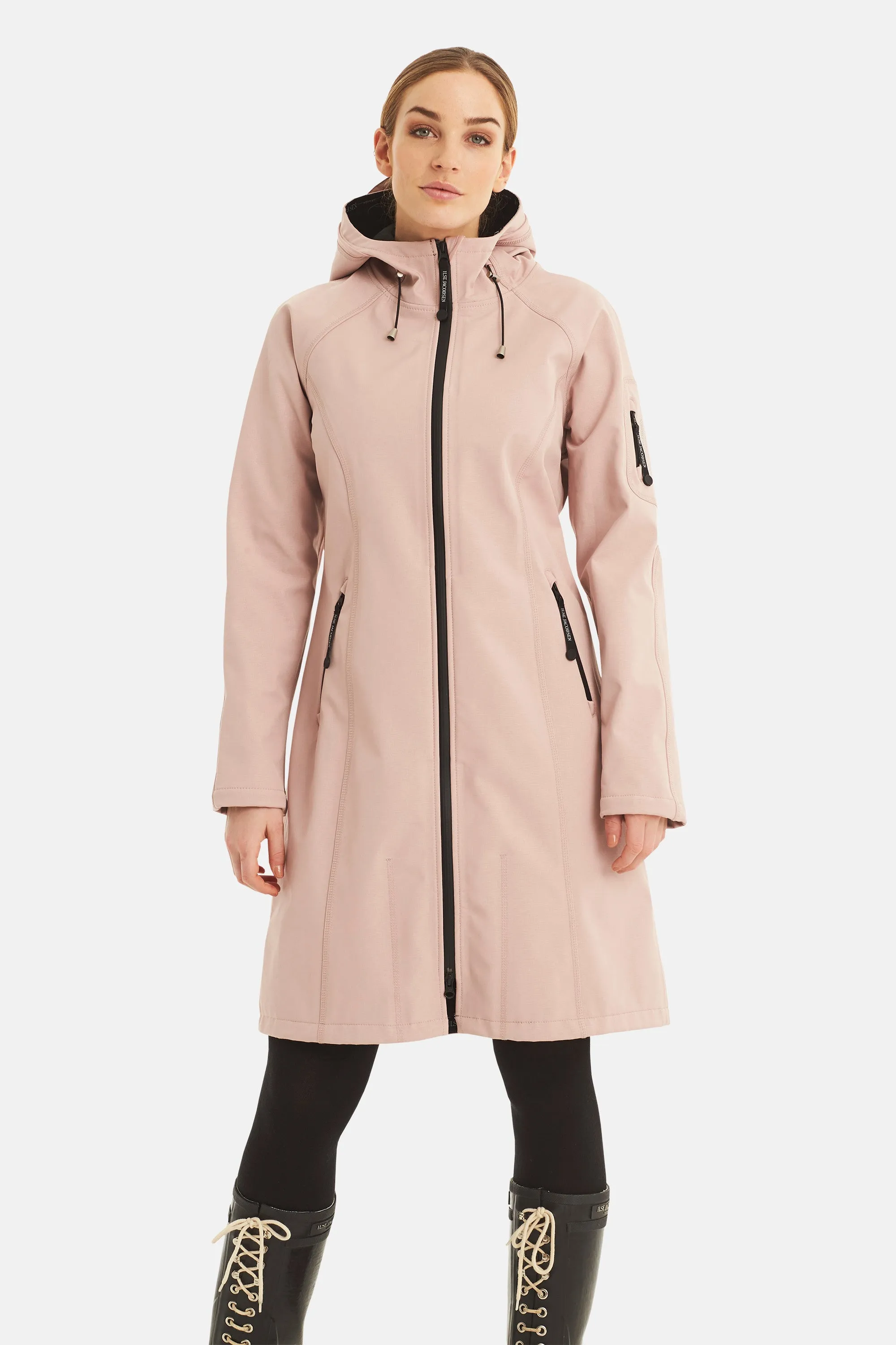 Long Softshell Raincoat - Adobe Rose sold by Ilse Jacobsen