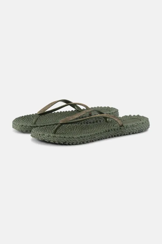 Flip-flops Glitter - Army sold by Ilse Jacobsen