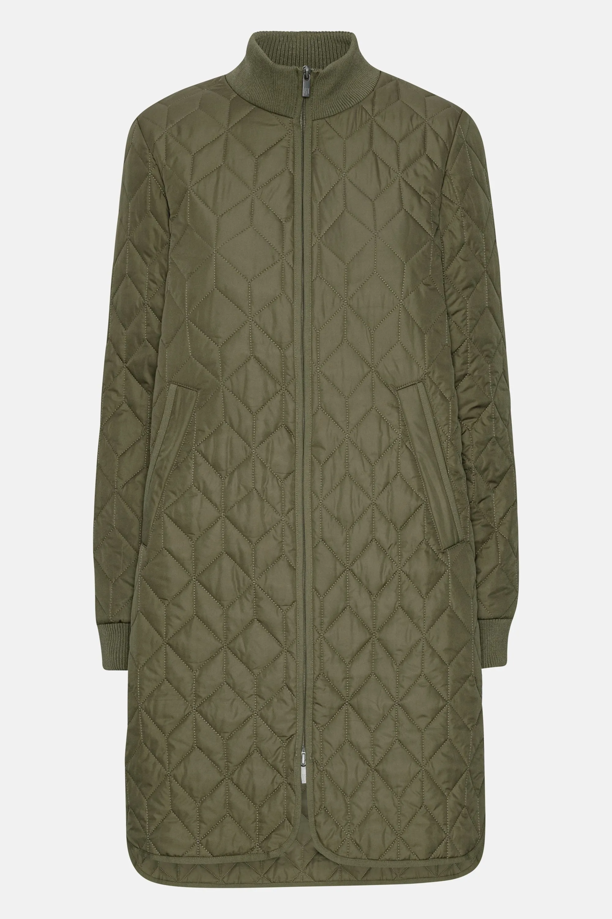 Long Padded Quilt Jacket - Army sold by Ilse Jacobsen product image thumbnail 5