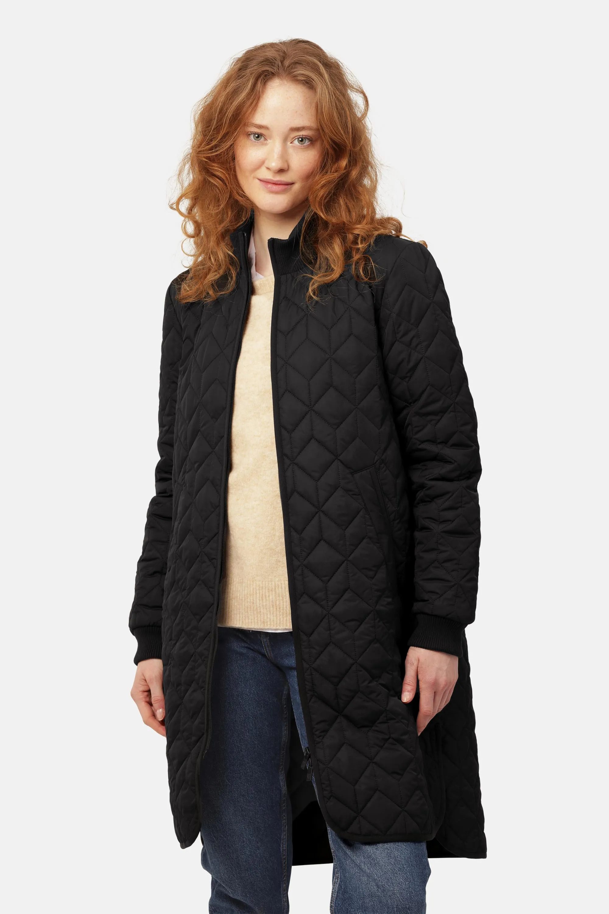 Long Padded Quilt Jacket - Black sold by Ilse Jacobsen product image thumbnail 3
