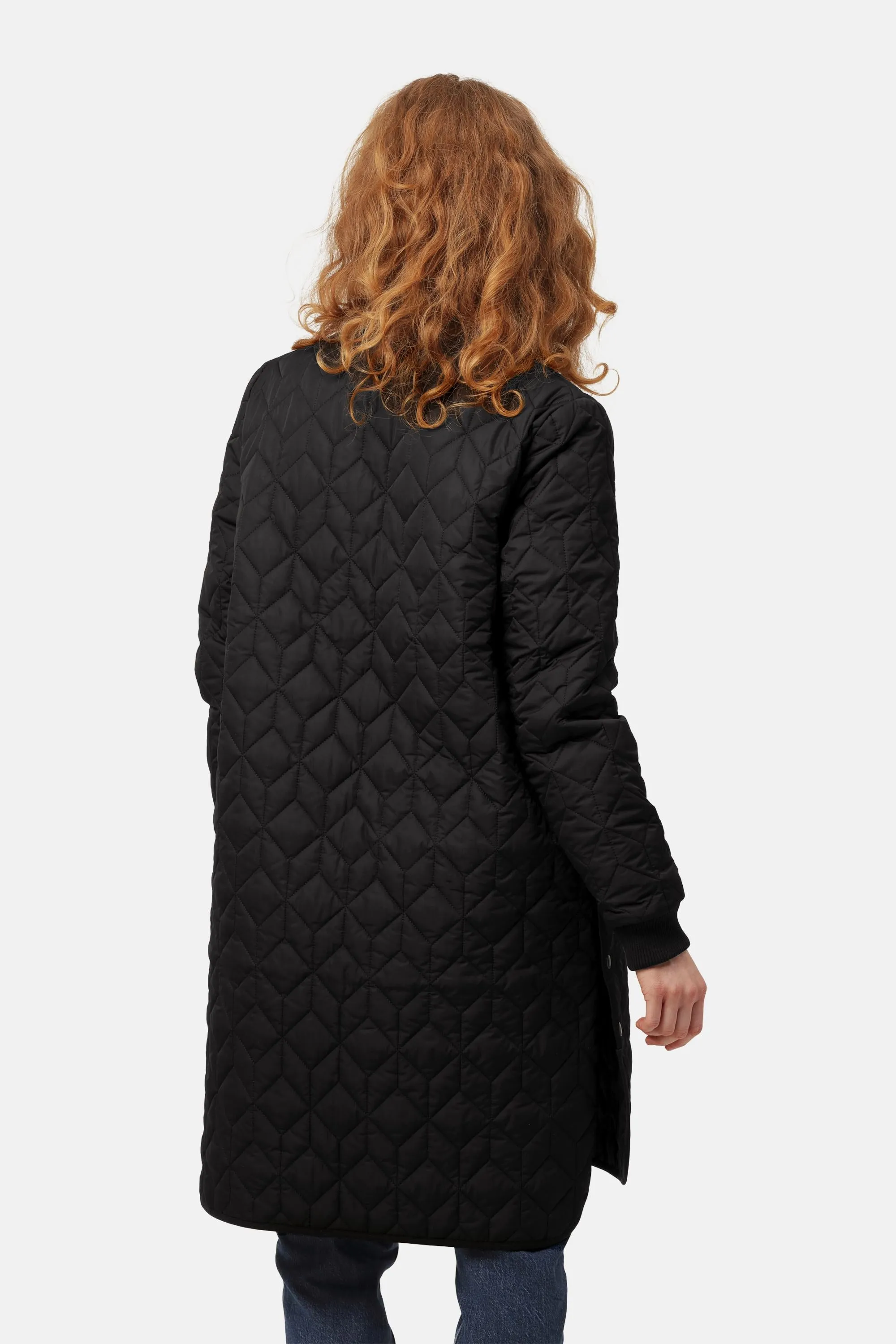 Long Padded Quilt Jacket - Black sold by Ilse Jacobsen product image thumbnail 5