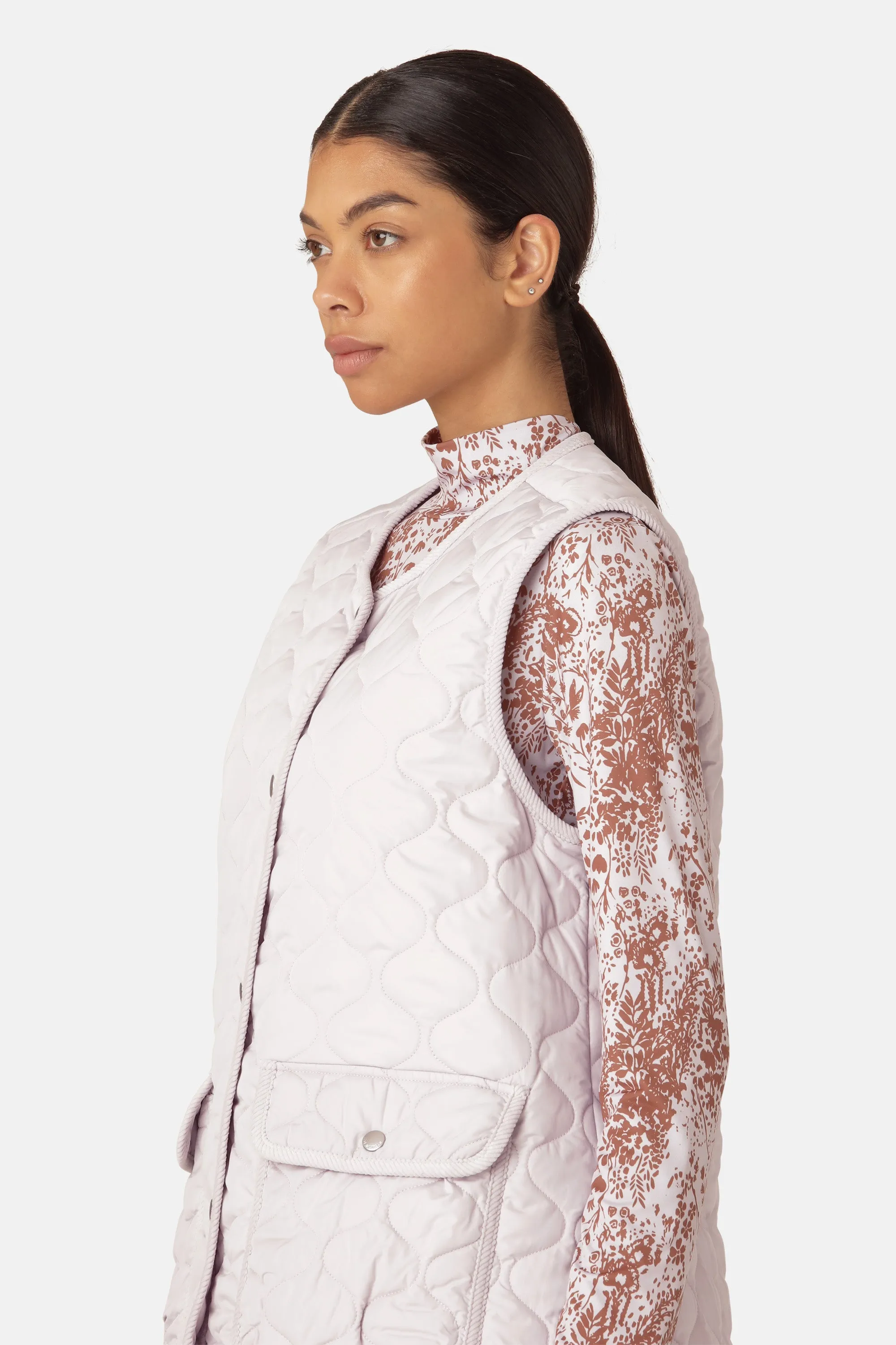 Quilt Long Vest - Concrete sold by Ilse Jacobsen product image thumbnail 2