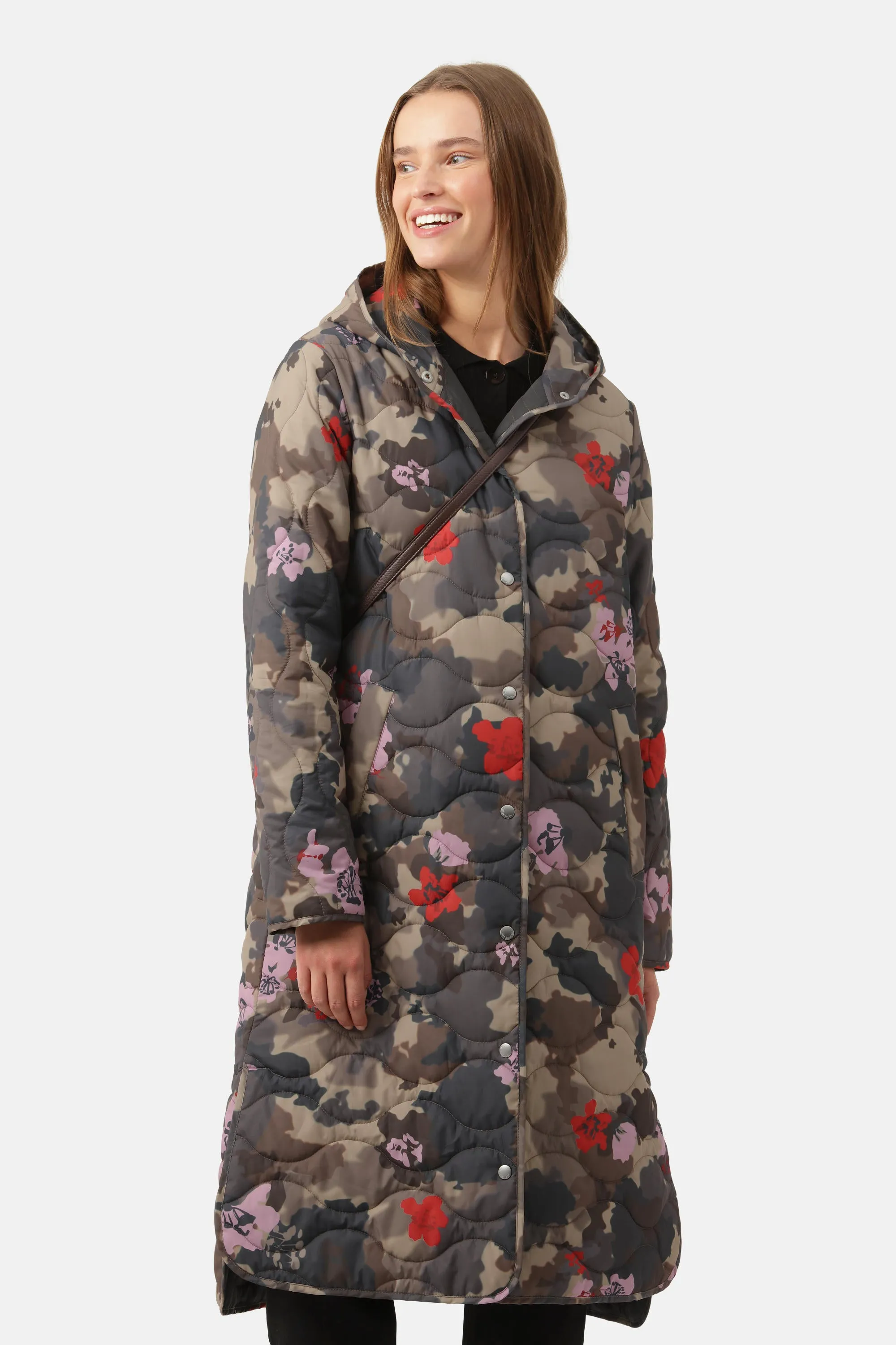 Long Quilt Coat - Floral Camo sold by Ilse Jacobsen product image thumbnail 2