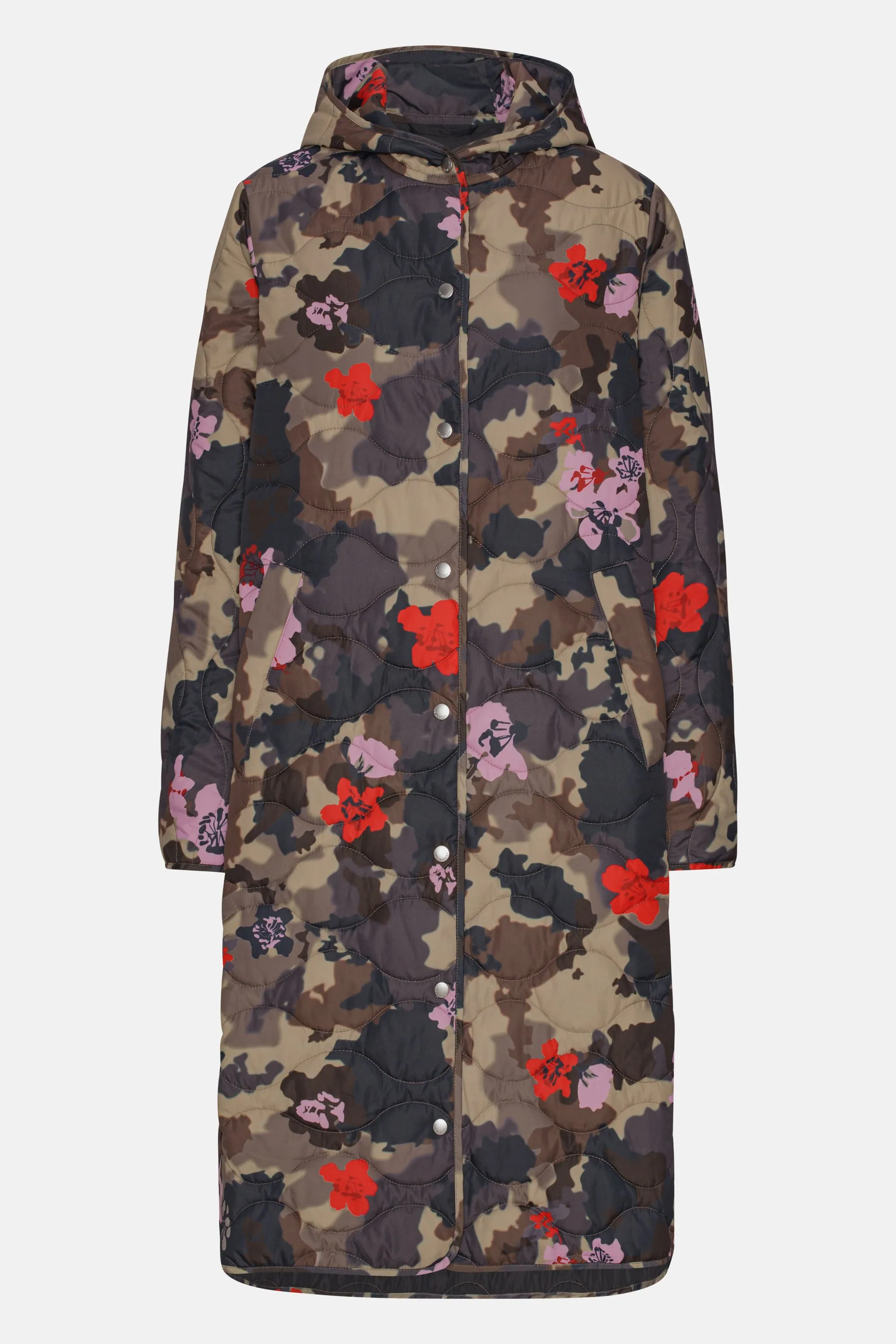 Long Quilt Coat - Floral Camo sold by Ilse Jacobsen product image thumbnail 5