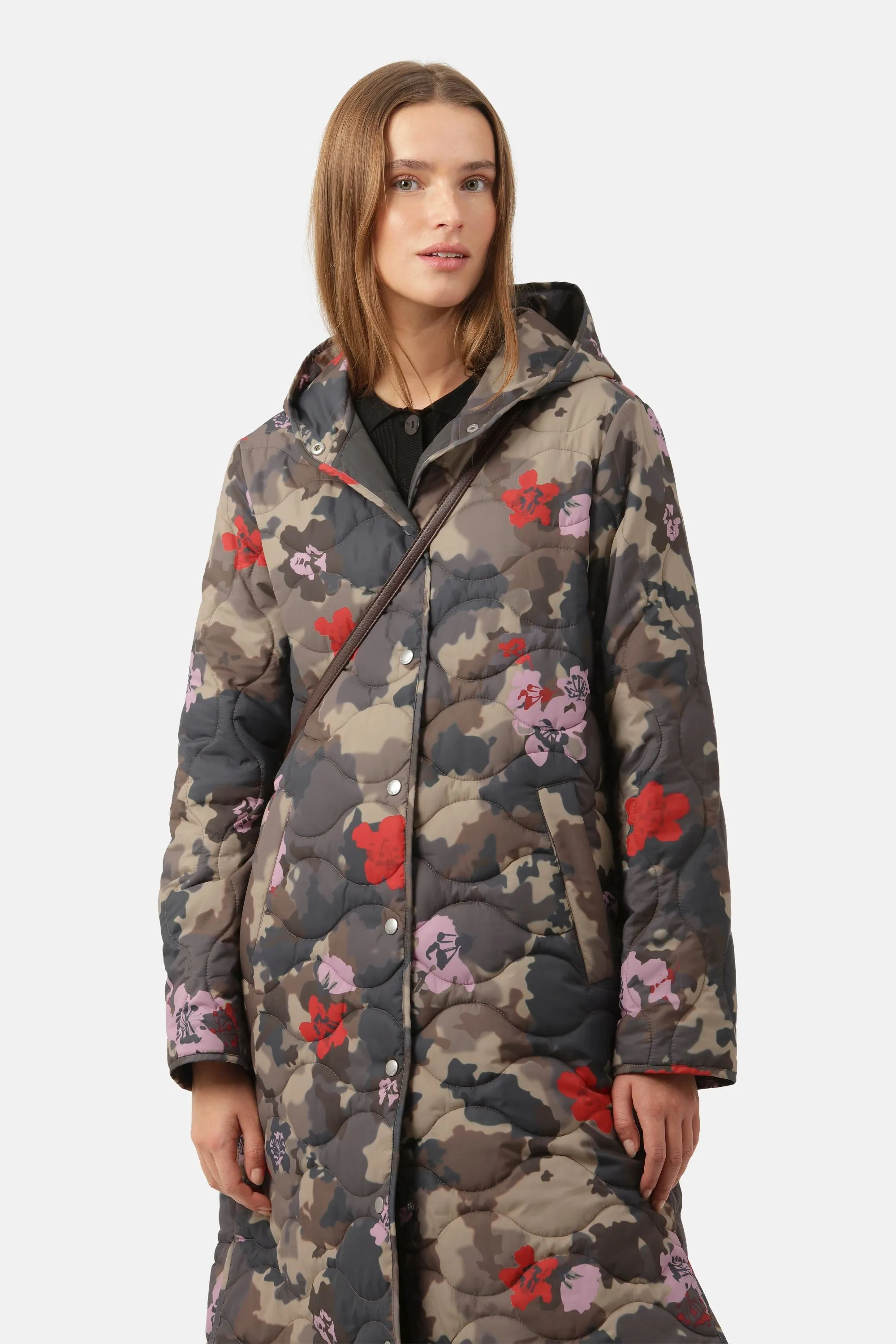 Long Quilt Coat - Floral Camo sold by Ilse Jacobsen product image thumbnail 4
