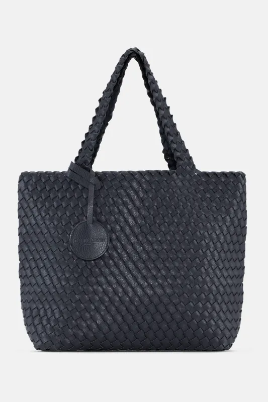 Tote Bag Braided - Navy Metallic Blue sold by Ilse Jacobsen