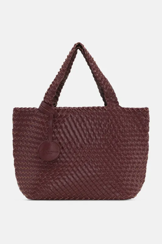 Tote Bag Braided - Maroon Banner Ebony sold by Ilse Jacobsen
