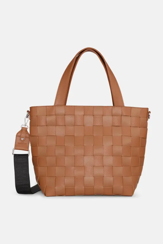 Braided Cross-Body Shopper - Cognac sold by Ilse Jacobsen