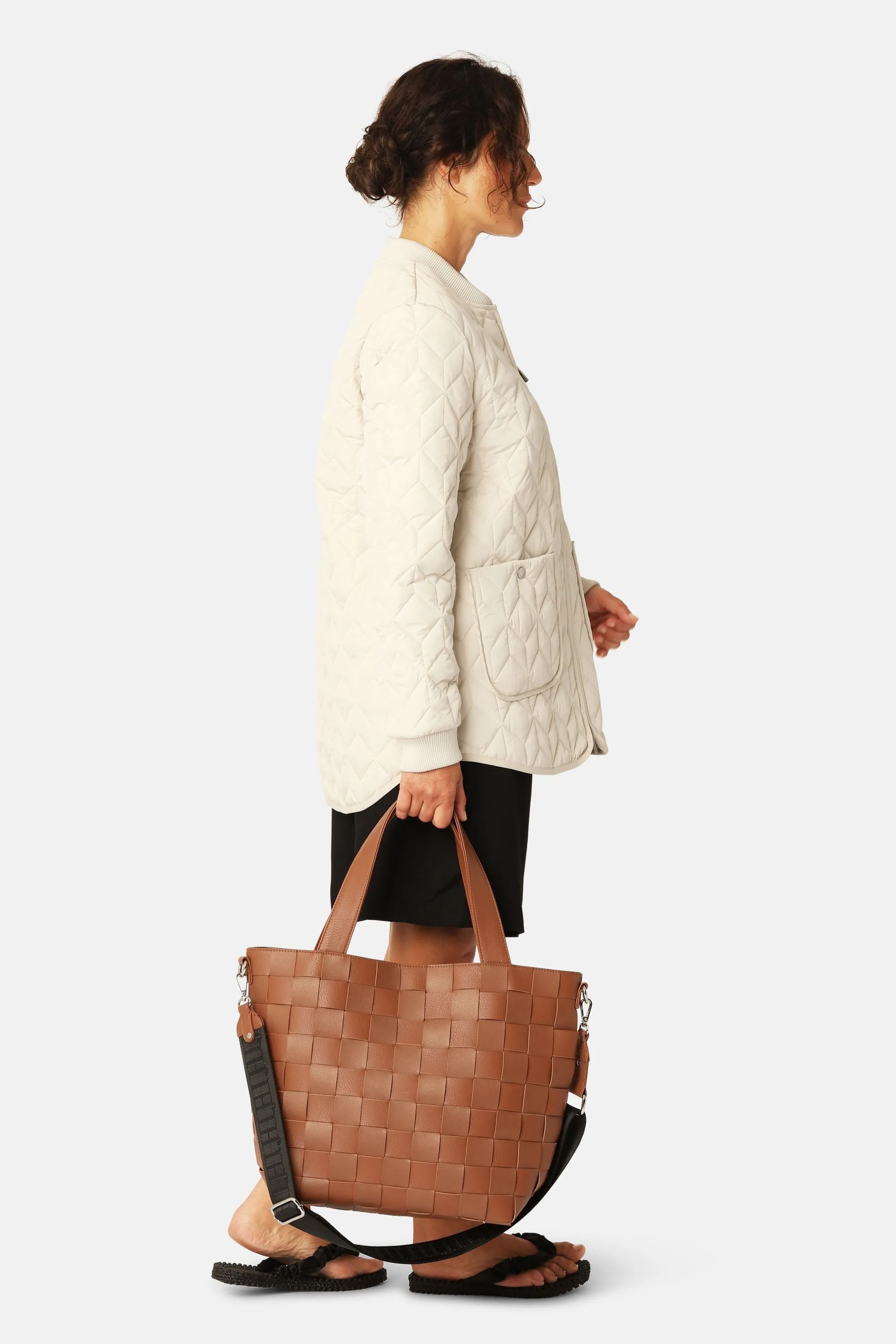 Braided Cross-Body Shopper - Cognac sold by Ilse Jacobsen product image thumbnail 5