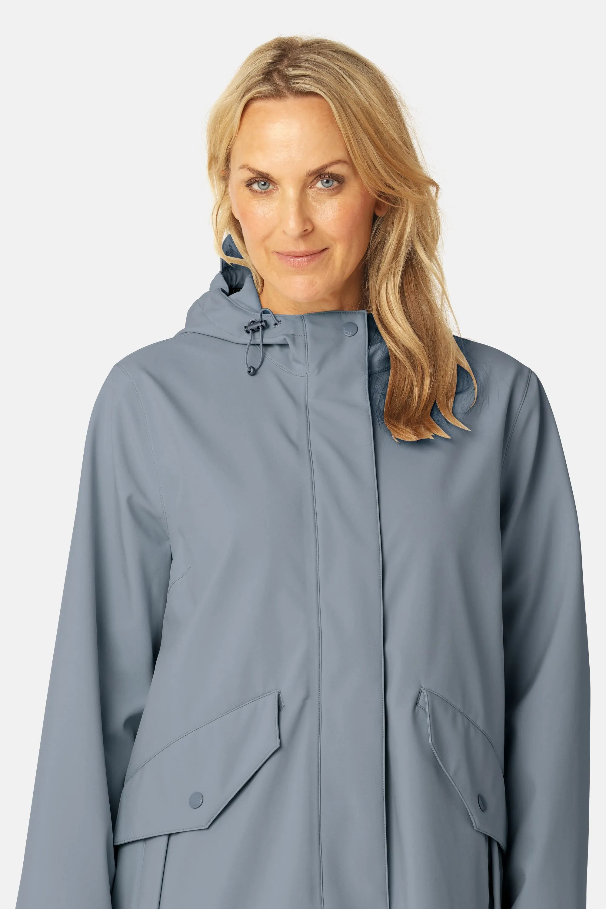 Long Softshell Raincoat - Grey Blue sold by Ilse Jacobsen product image thumbnail 3