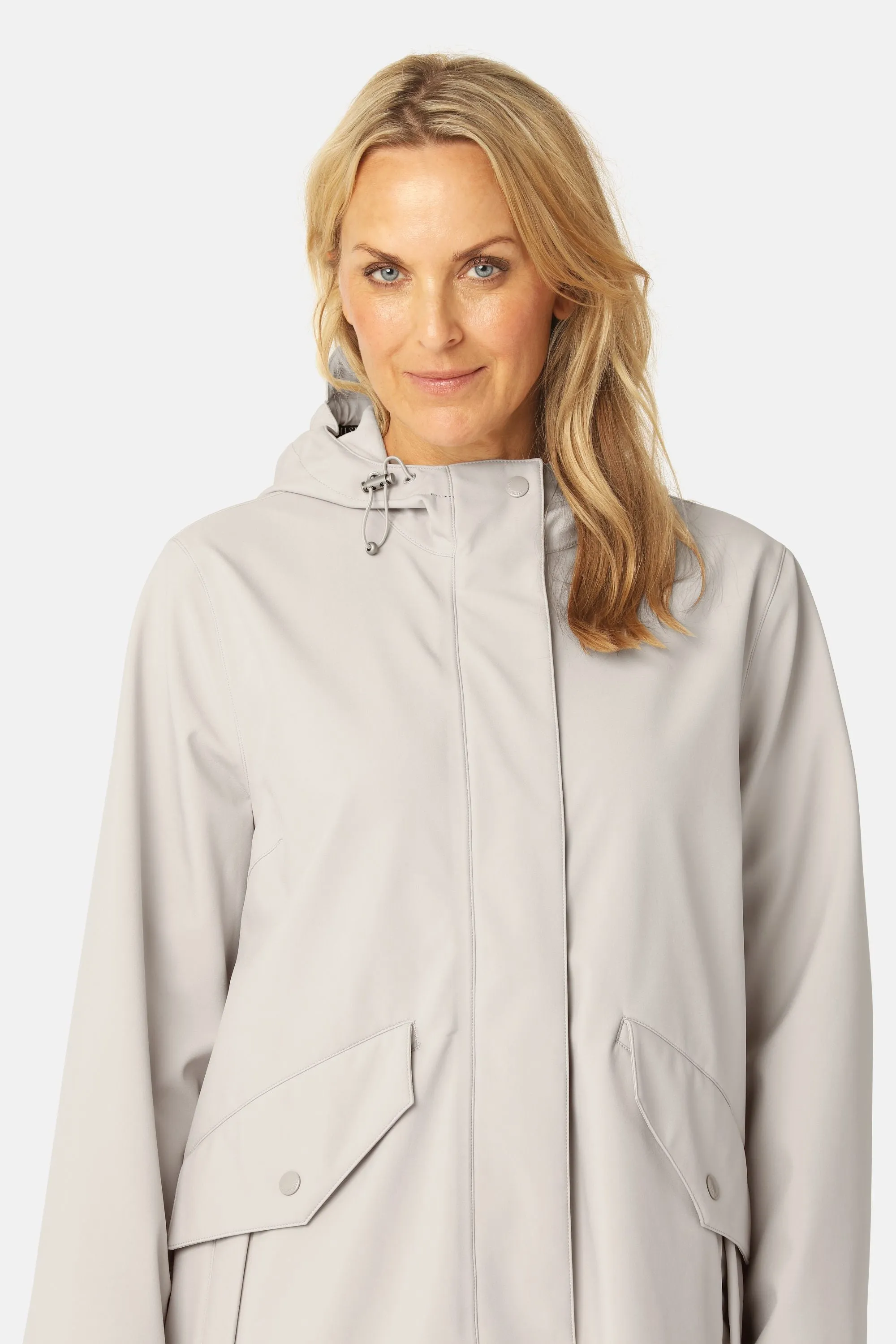 Long Softshell Raincoat - Chateau Gray sold by Ilse Jacobsen product image thumbnail 3