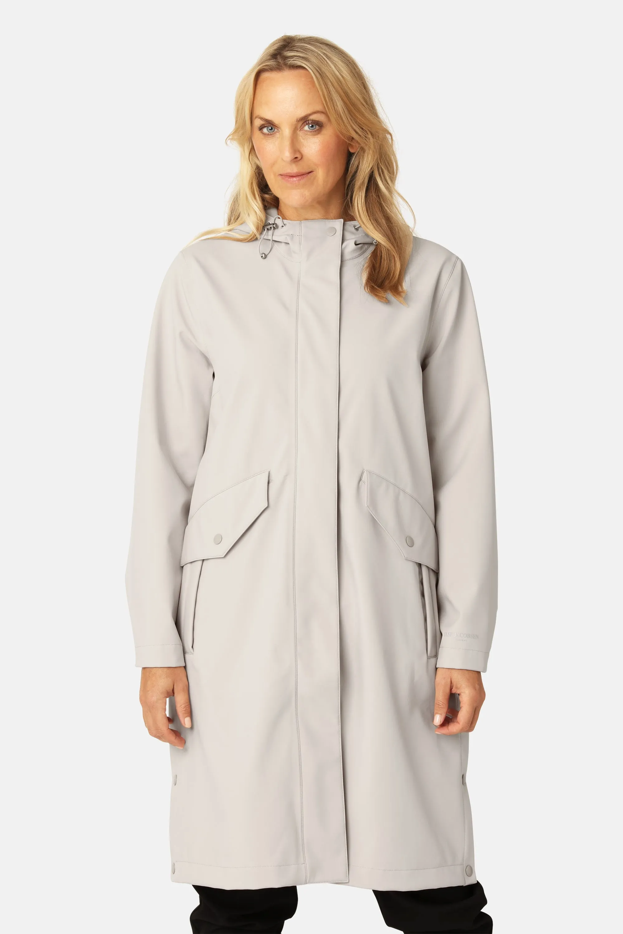 Long Softshell Raincoat - Chateau Gray sold by Ilse Jacobsen product image thumbnail 2