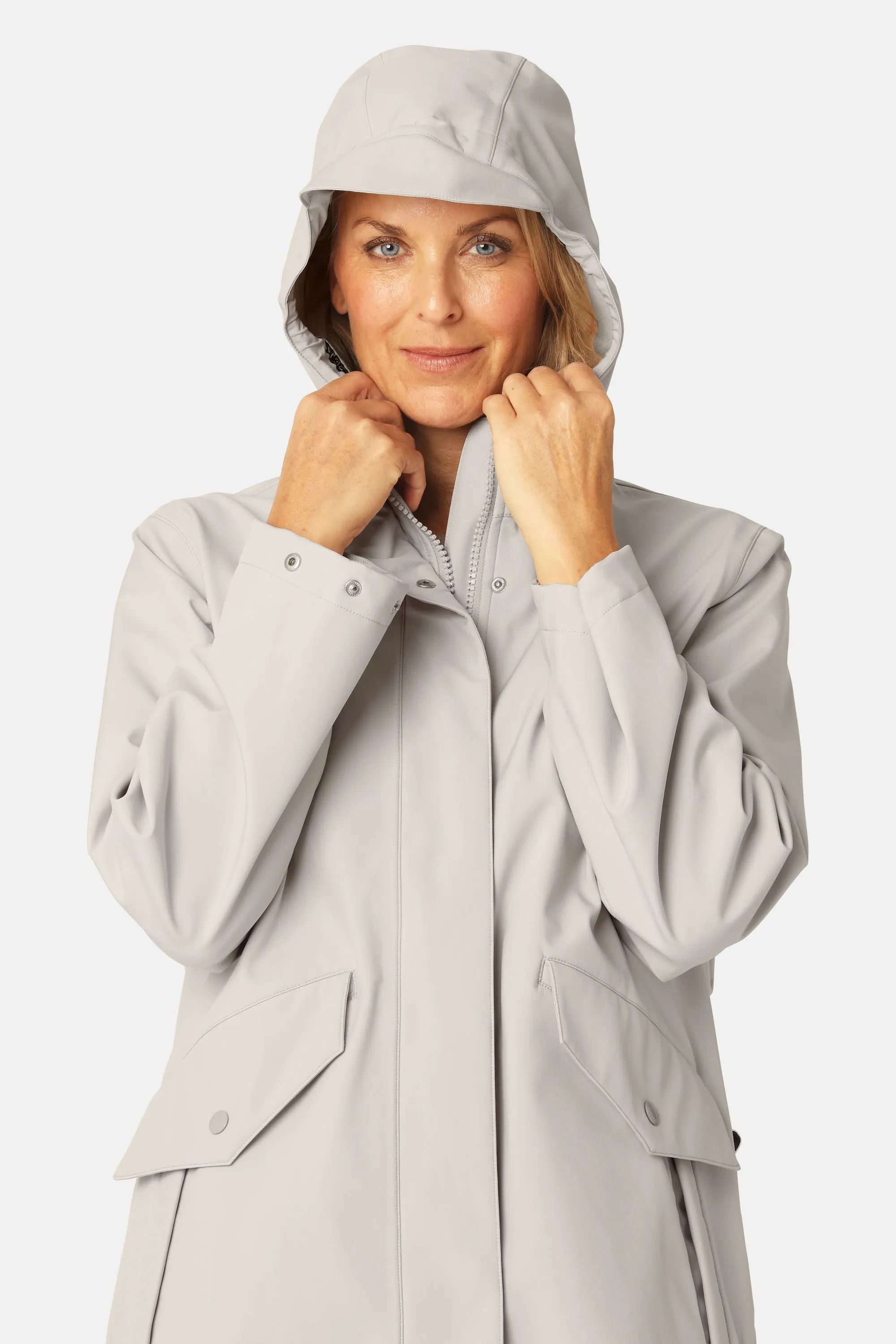 Long Softshell Raincoat - Chateau Gray sold by Ilse Jacobsen product image thumbnail 5