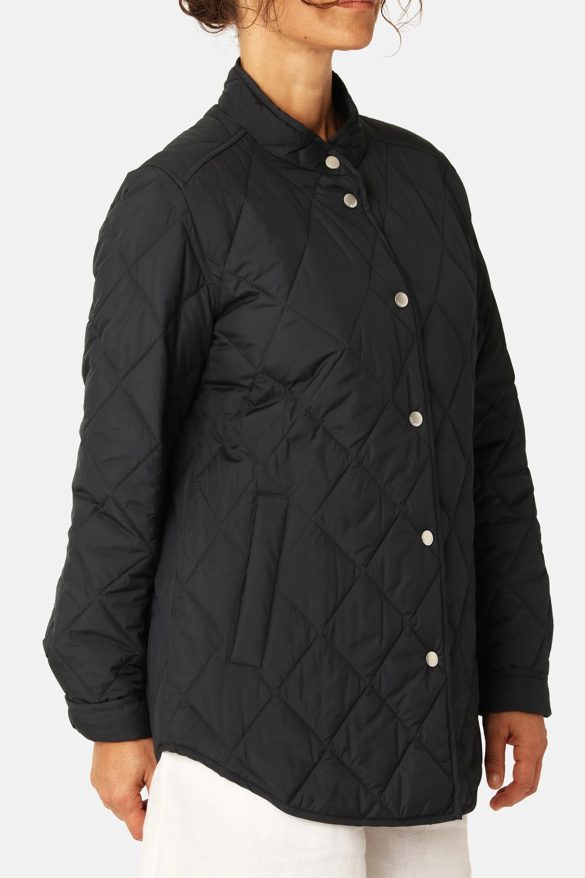 Quilted Shirt Jacket - Dark Indigo sold by Ilse Jacobsen product image thumbnail 5