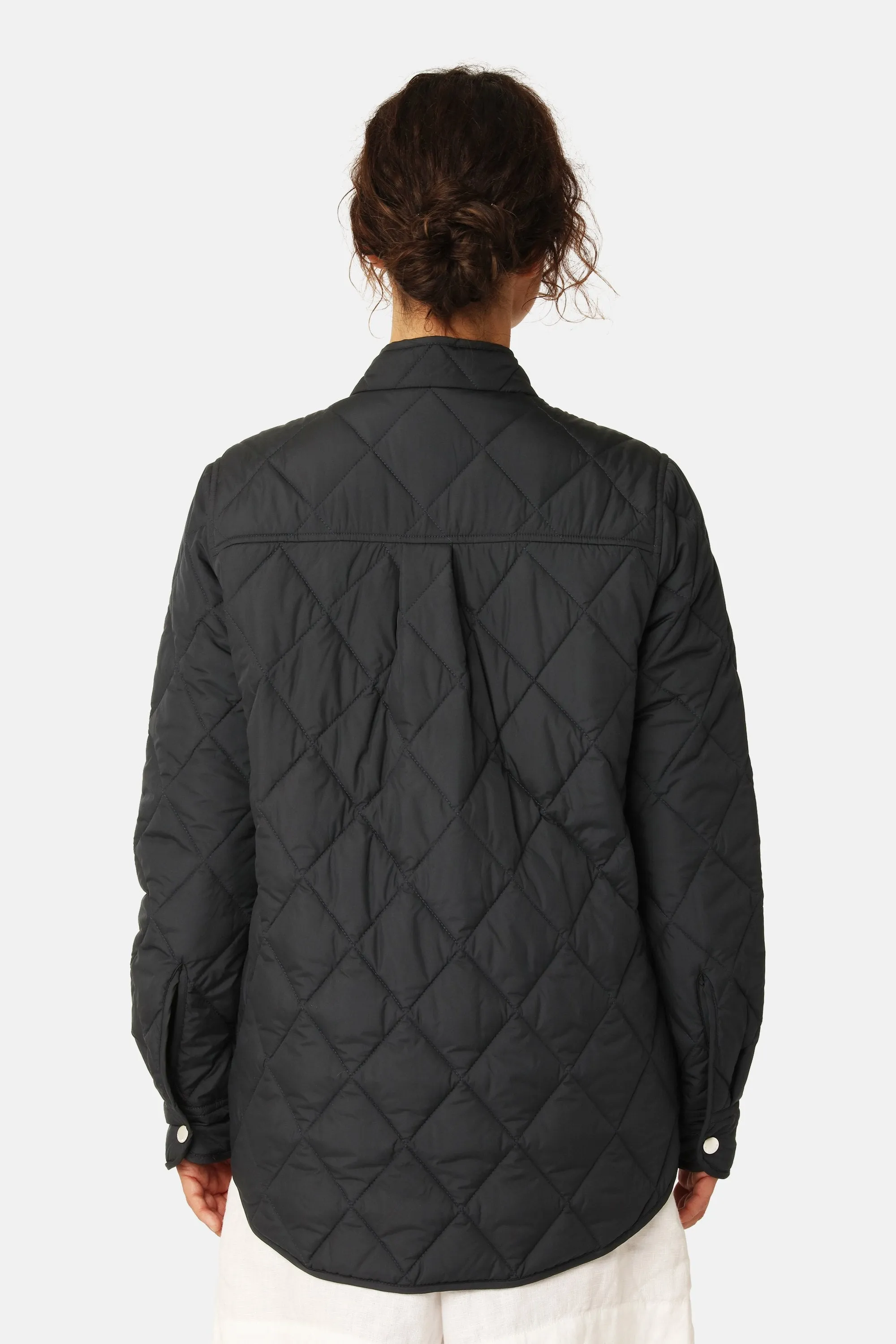 Quilted Shirt Jacket - Dark Indigo sold by Ilse Jacobsen product image thumbnail 4