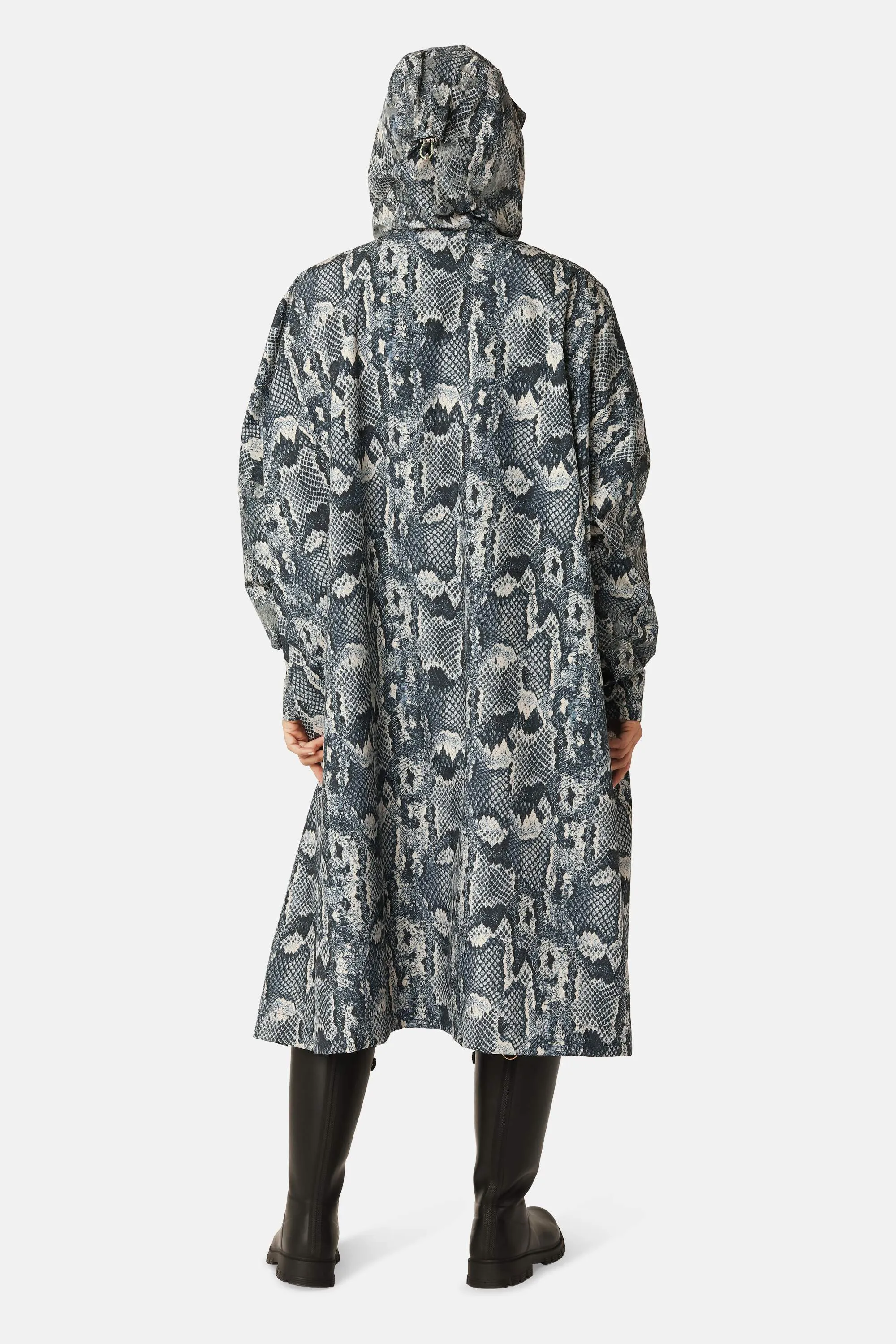 Poncho Raincoat - Dark Blue Snake sold by Ilse Jacobsen product image thumbnail 4