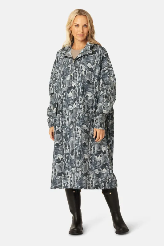 Poncho Raincoat - Dark Blue Snake sold by Ilse Jacobsen