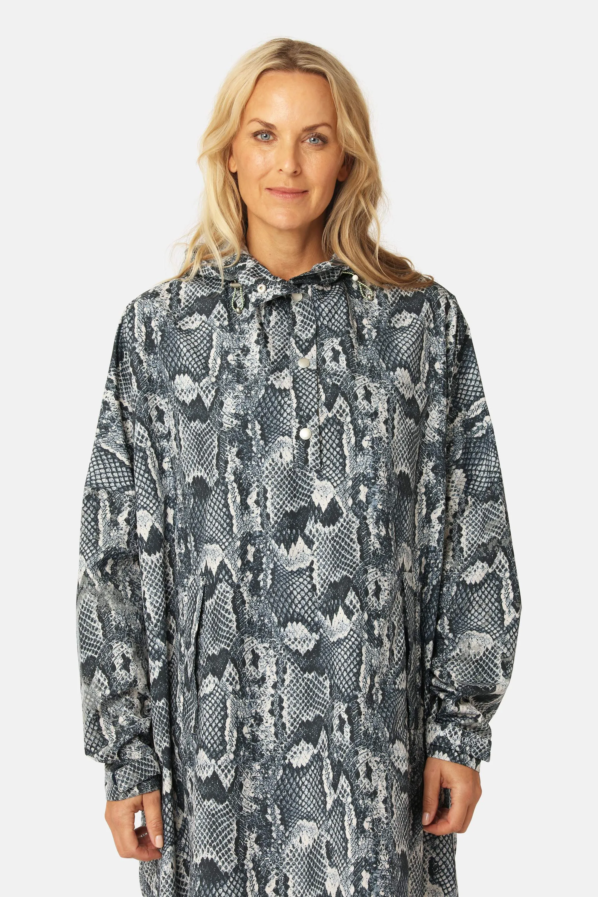 Poncho Raincoat - Dark Blue Snake sold by Ilse Jacobsen product image thumbnail 2